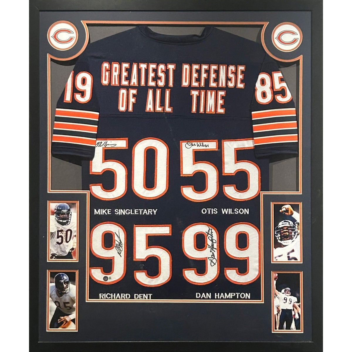 1985 Bears Defense Framed Signed Jersey Beckett COA Autographed Chicago 4