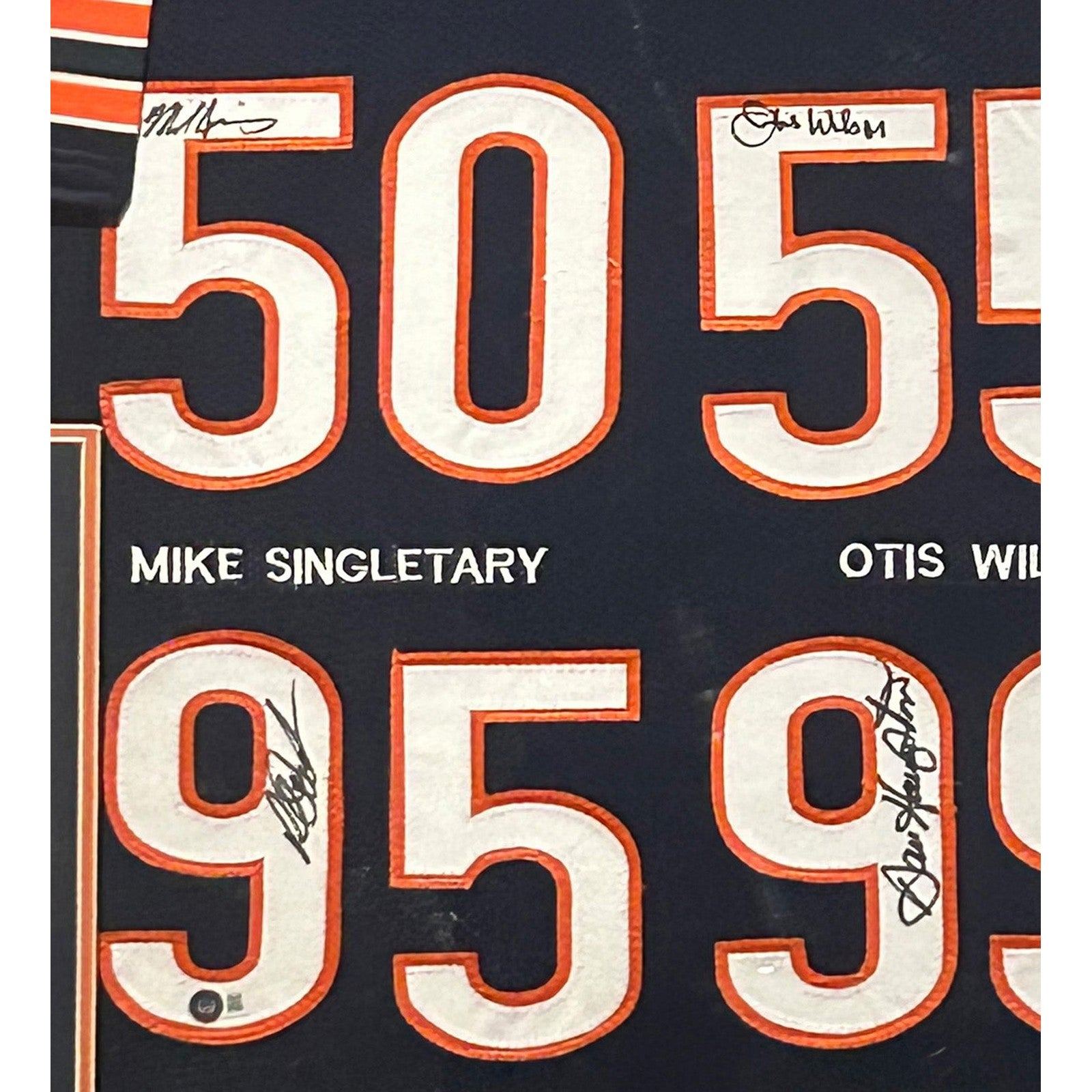 1985 Bears Defense Framed Signed Jersey Beckett COA Autographed Chicago 4