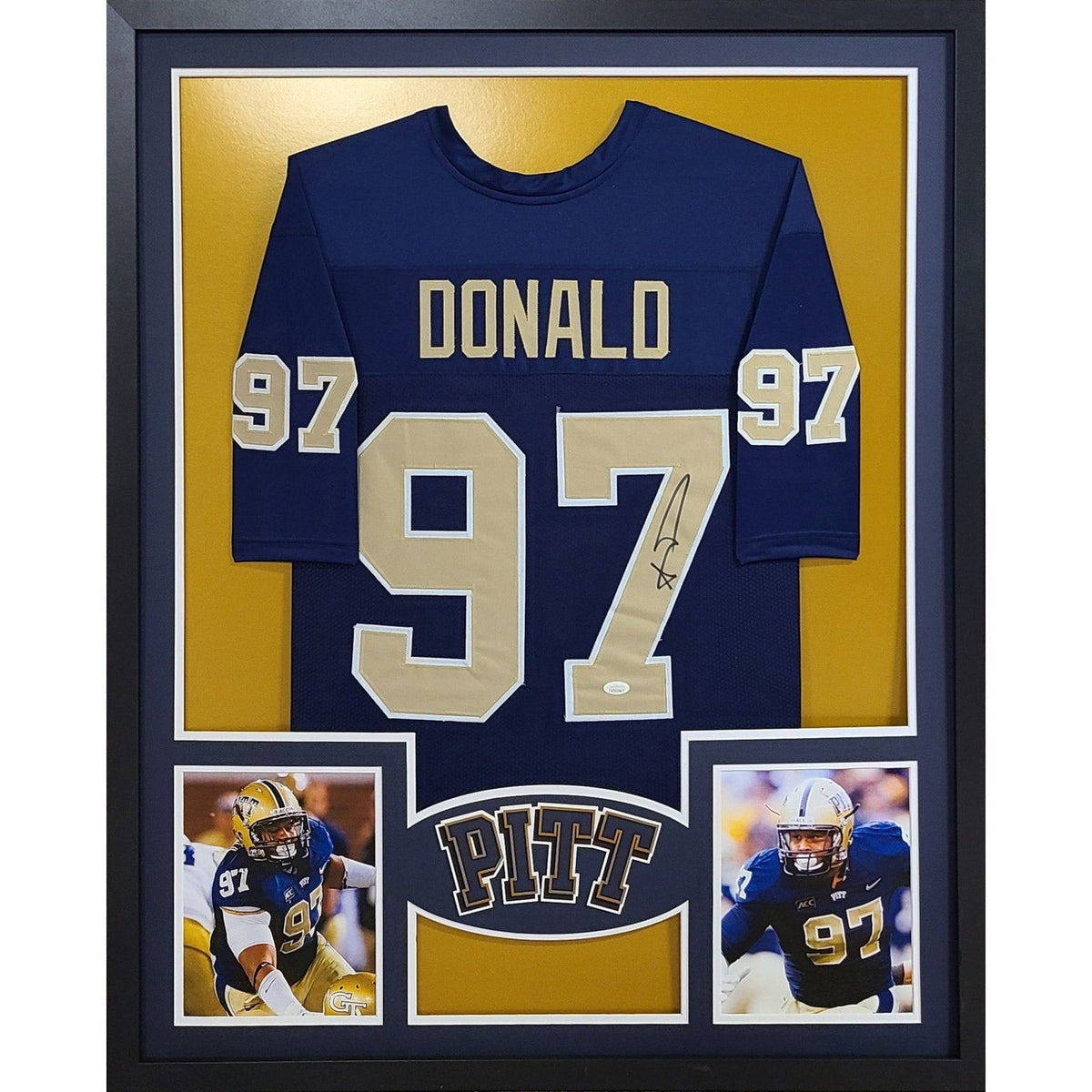 Aaron Donald Framed Jersey JSA Autographed Signed Pitt Panthers Rams BG