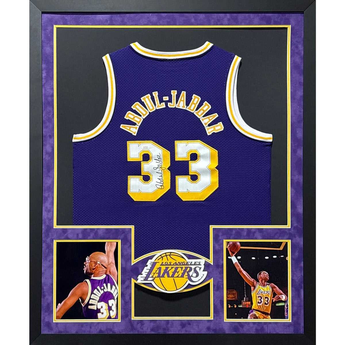 Kareem Abdul-Jabbar Framed Signed Purple Jersey JSA Autographed Lakers