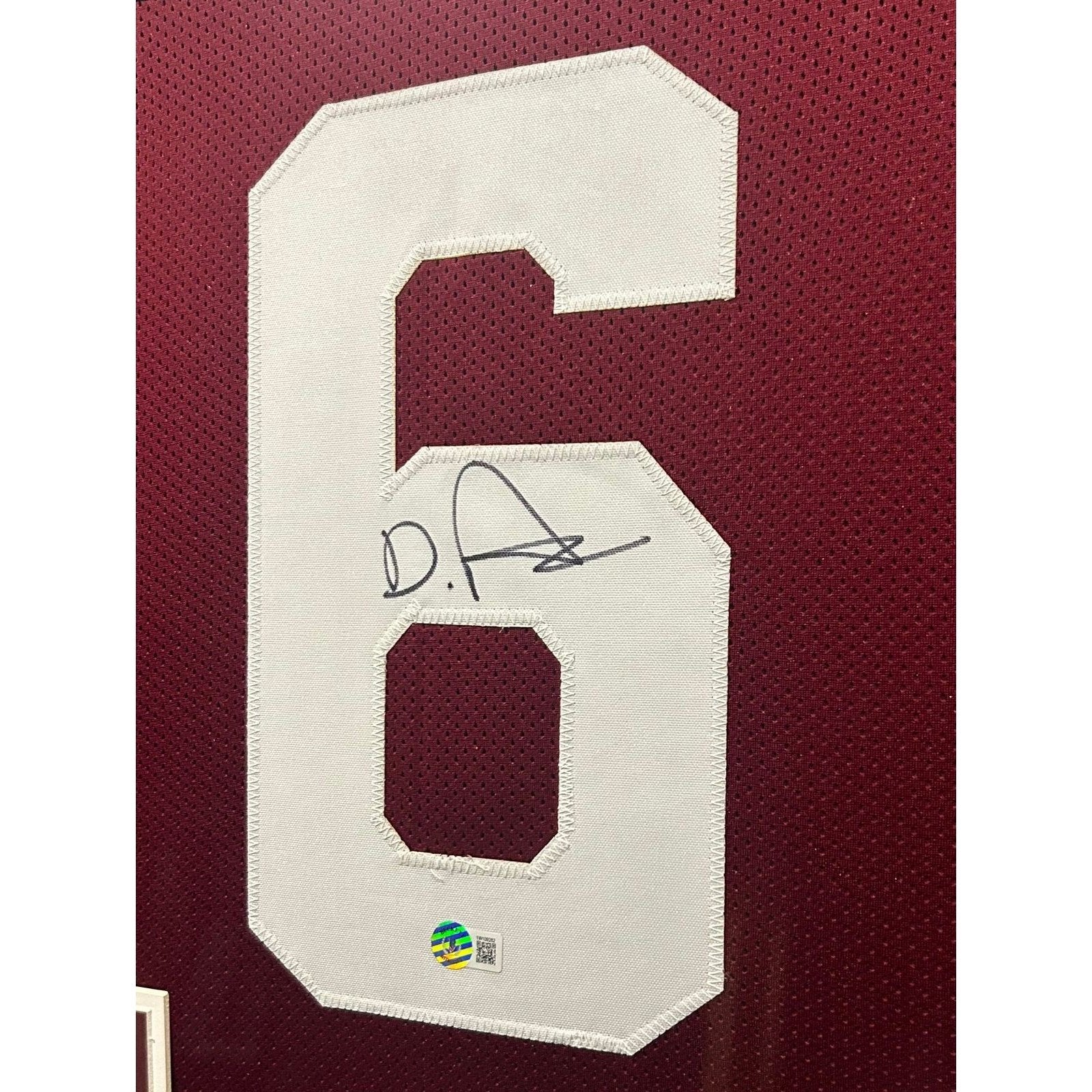 De'Von Achane Framed Signed Jersey Beckett Autographed Texas A&M