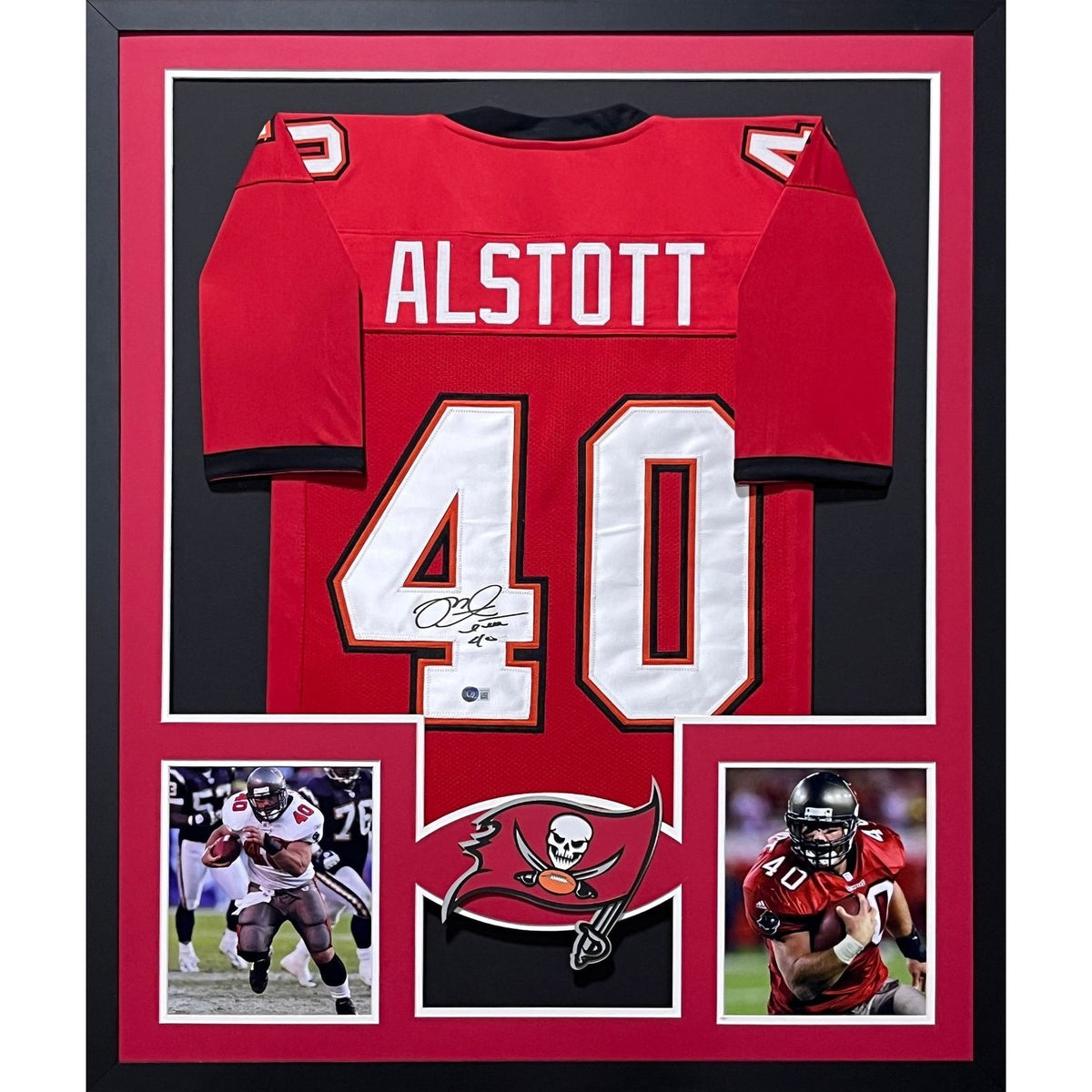 Mike Alstott Framed Jersey Beckett Autographed Signed Tampa Bay Buccaneers NAT