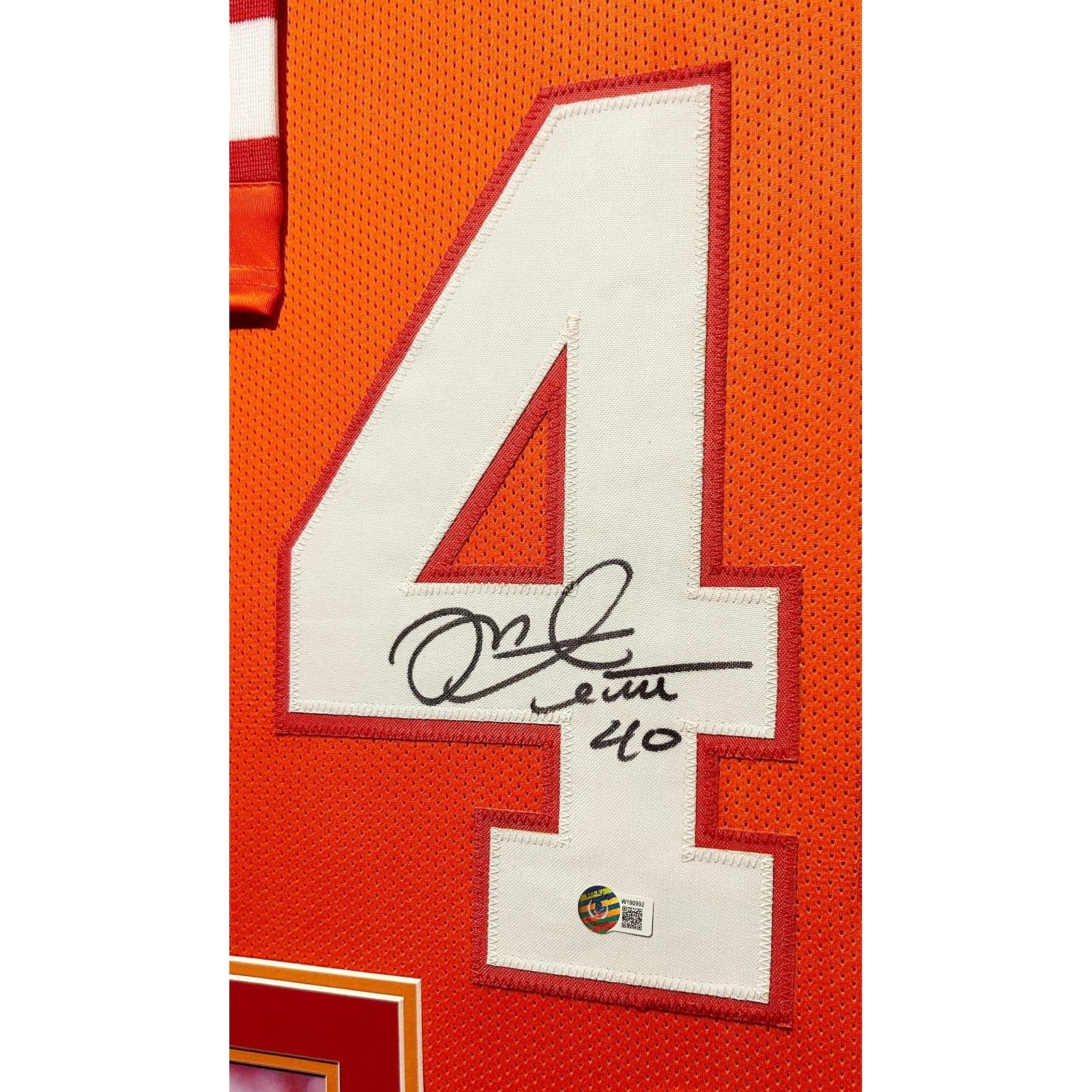 Mike Alstott Framed Throwback Jersey Beckett Autographed Signed Tampa Bay Bucs
