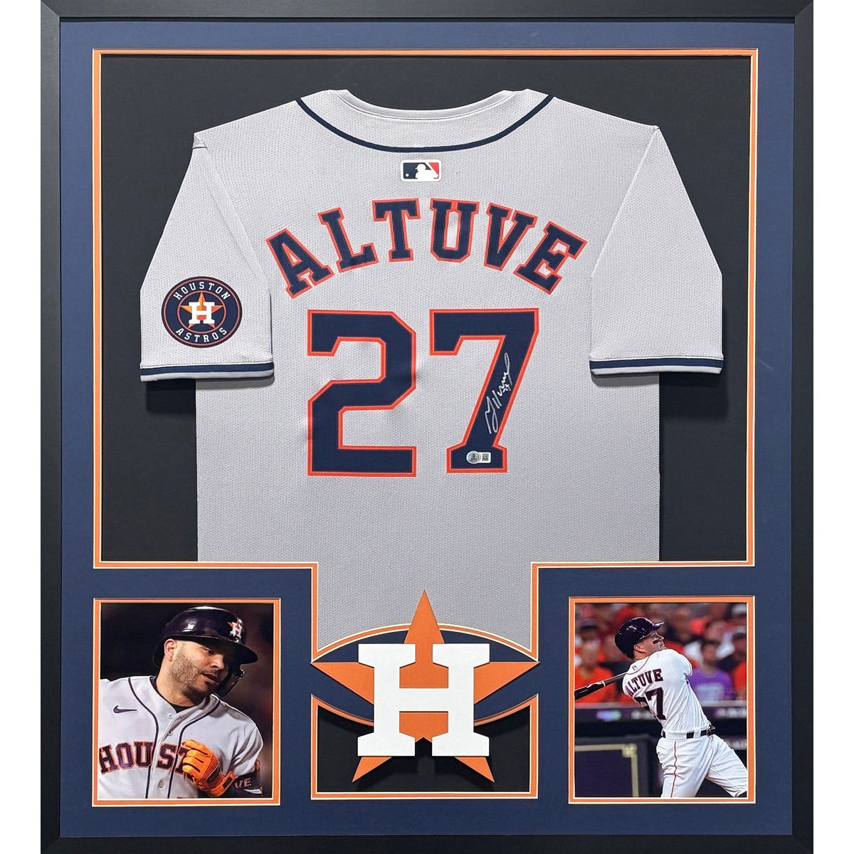 Jose Altuve Framed Signed Houston Astros Grey Jersey Beckett Autographed