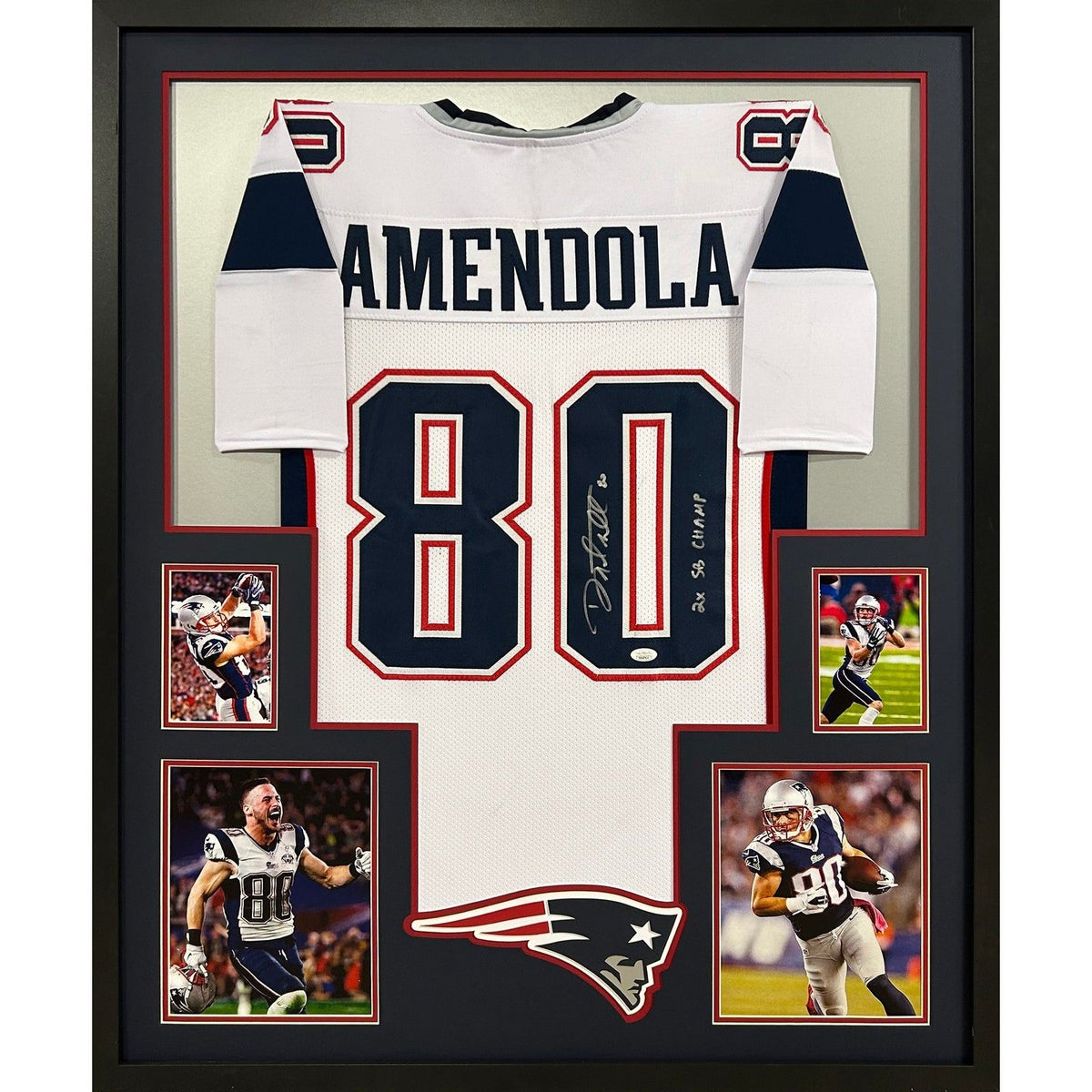 Danny Amendola Framed Signed White Jersey JSA Autographed Patriots