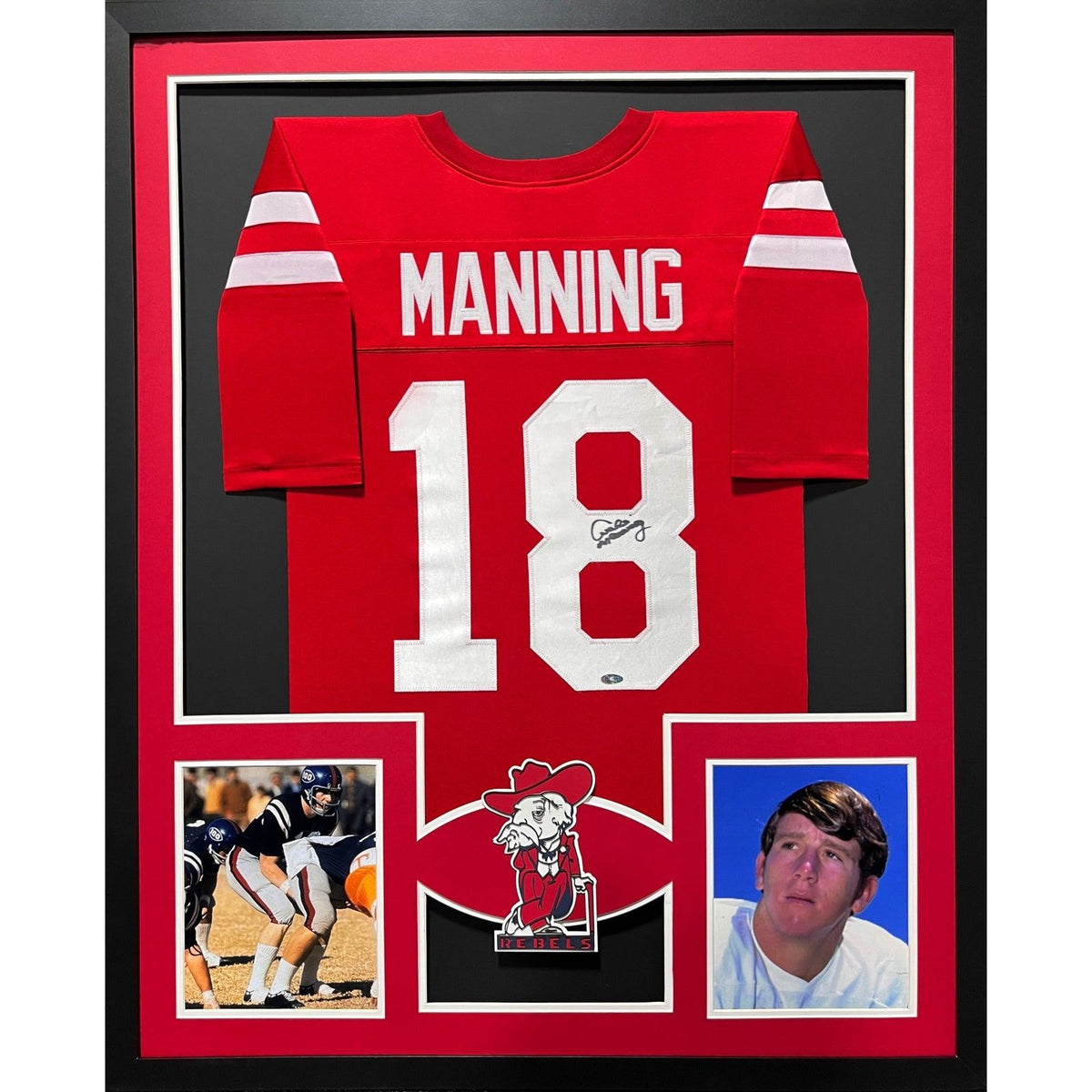 Archie Manning Framed Signed Jersey Steiner Ole Miss Autographed Saints
