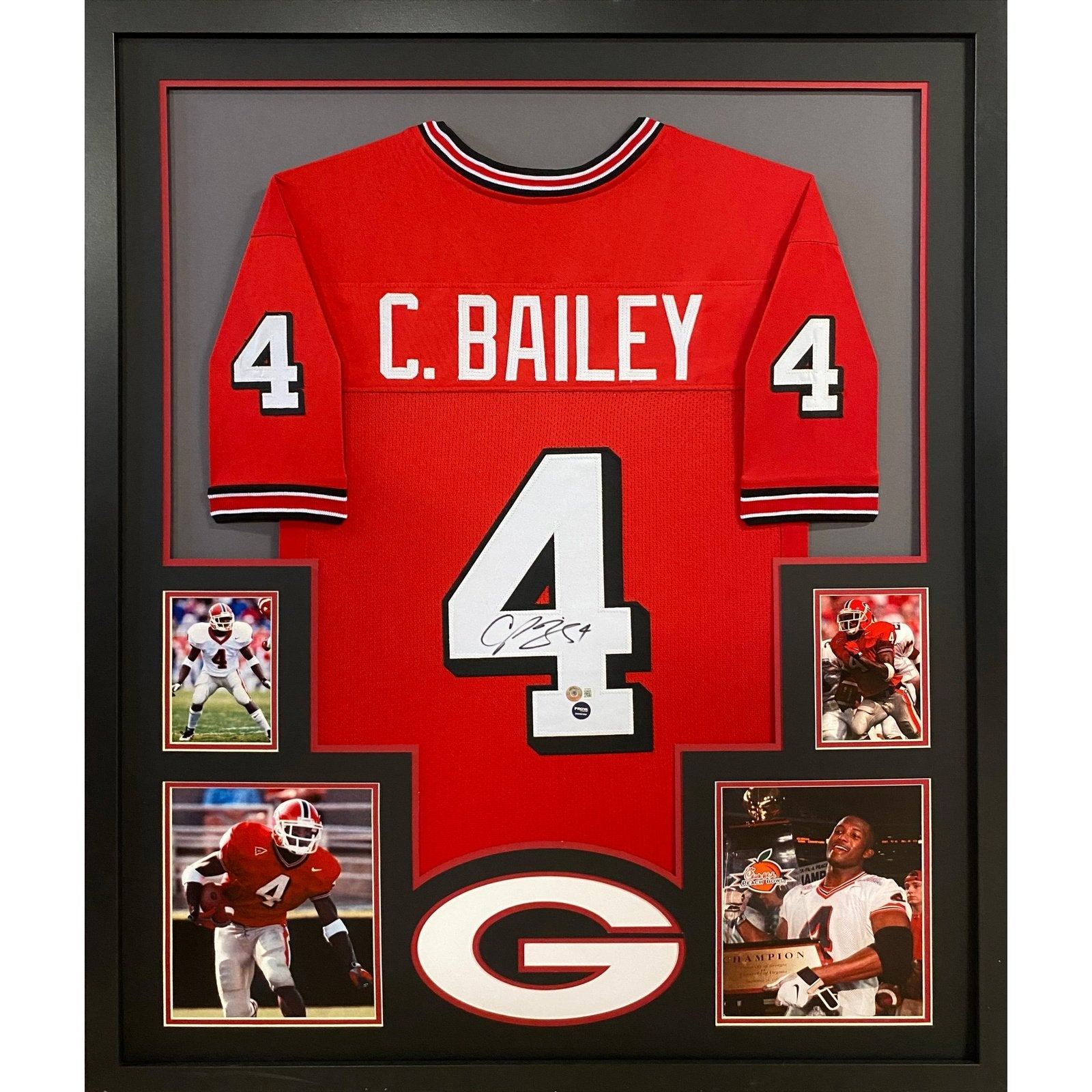 Champ Bailey Framed Signed Jersey Beckett Autographed Georgia Bulldogs