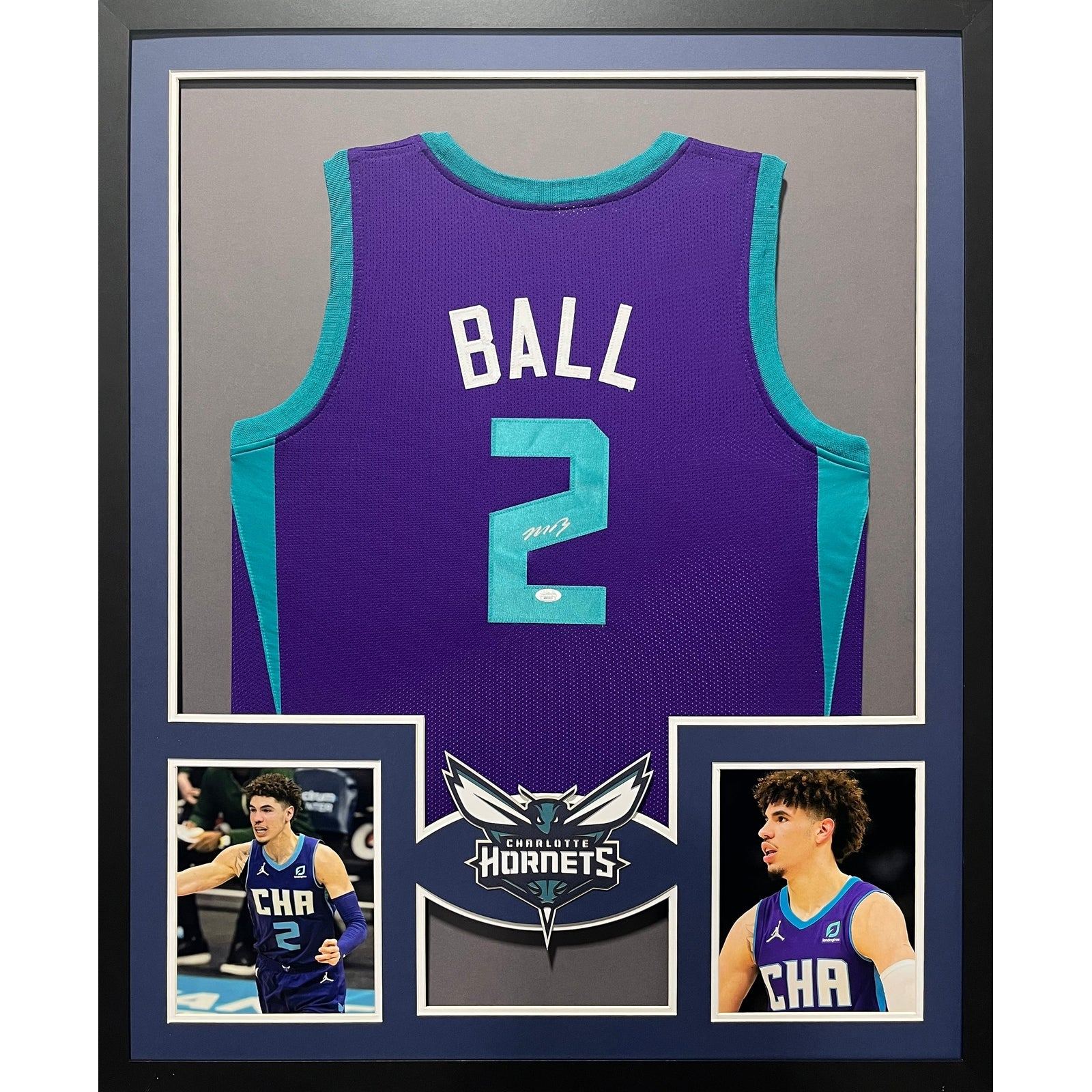 LaMelo Ball Framed Signed Charlotte Hornets Jersey JSA Autographed L2