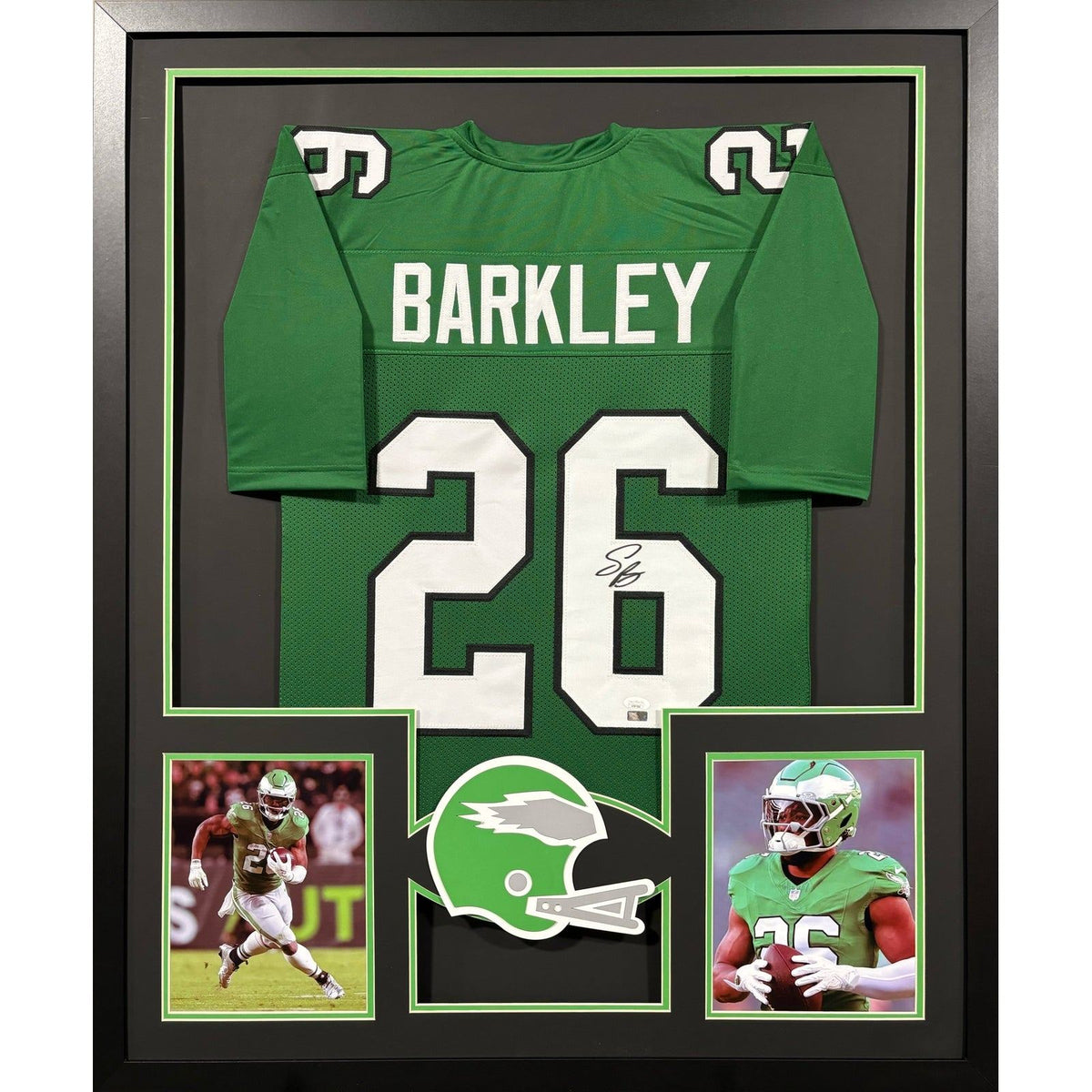 Saquon Barkley Framed Jersey Beckett Autographed Signed Eagles Kelly