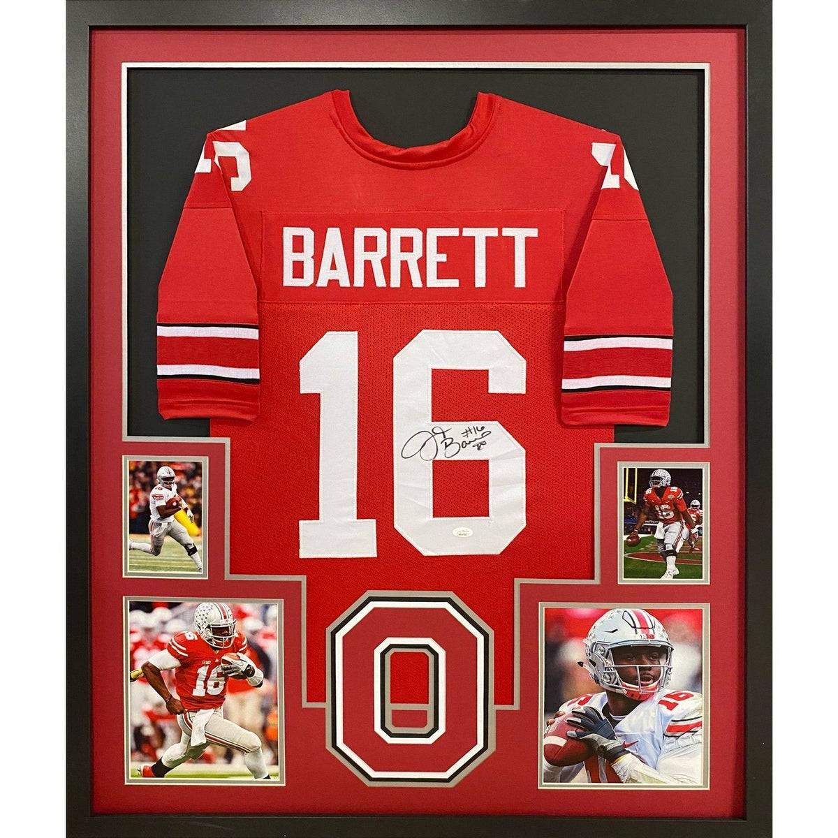 JT Barrett Signed Framed Jersey JSA Autographed Ohio State J.T.