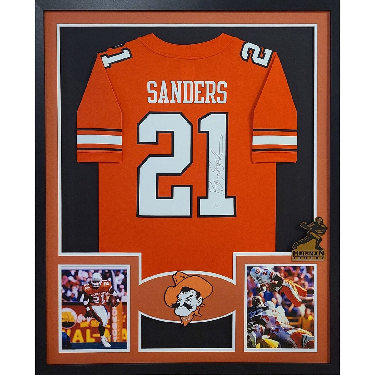 Barry Sanders Framed Signed Jersey JSA Autographed Oklahoma State OT