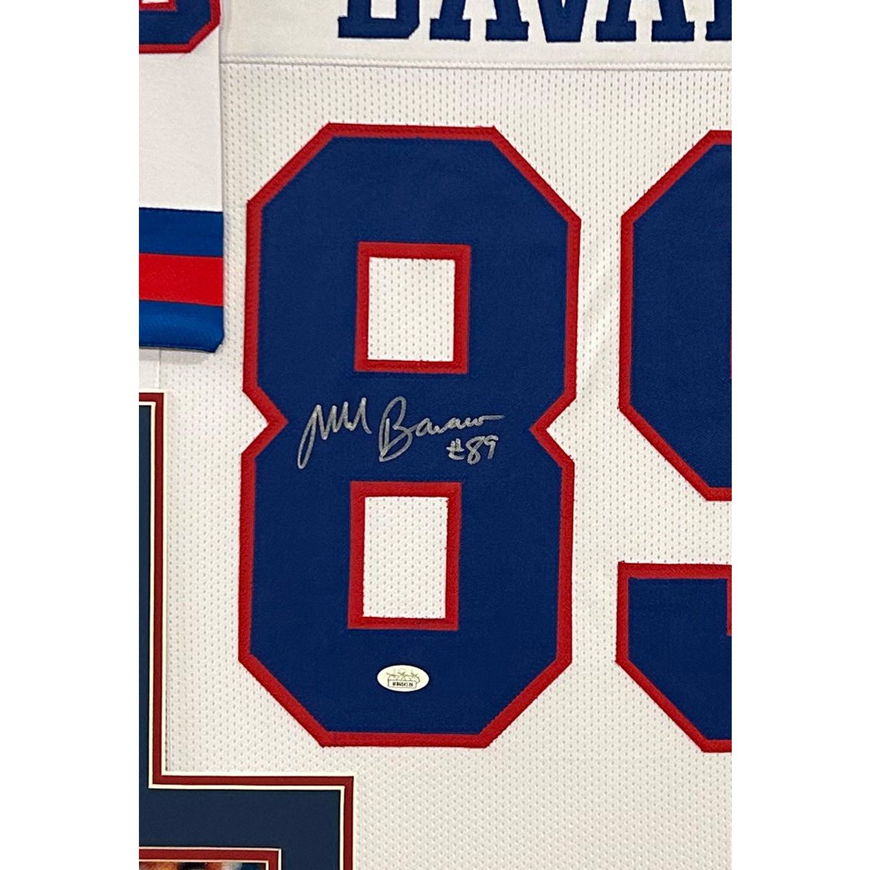 Mark Bavaro Framed Signed New York Giants White Jersey JSA Autographed