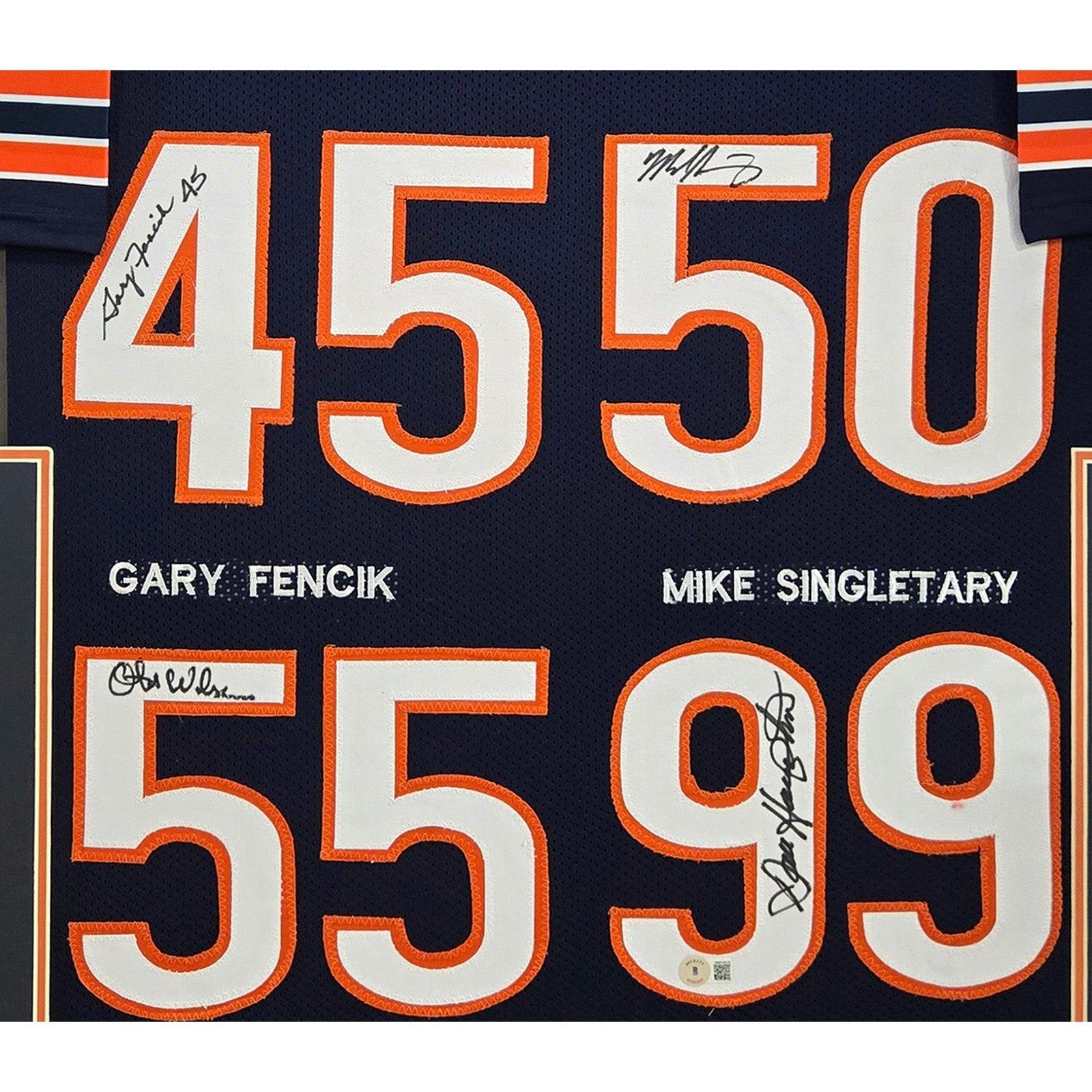 1985 Bears Defense Framed Signed Jersey Beckett COA Autographed Chicago 4S