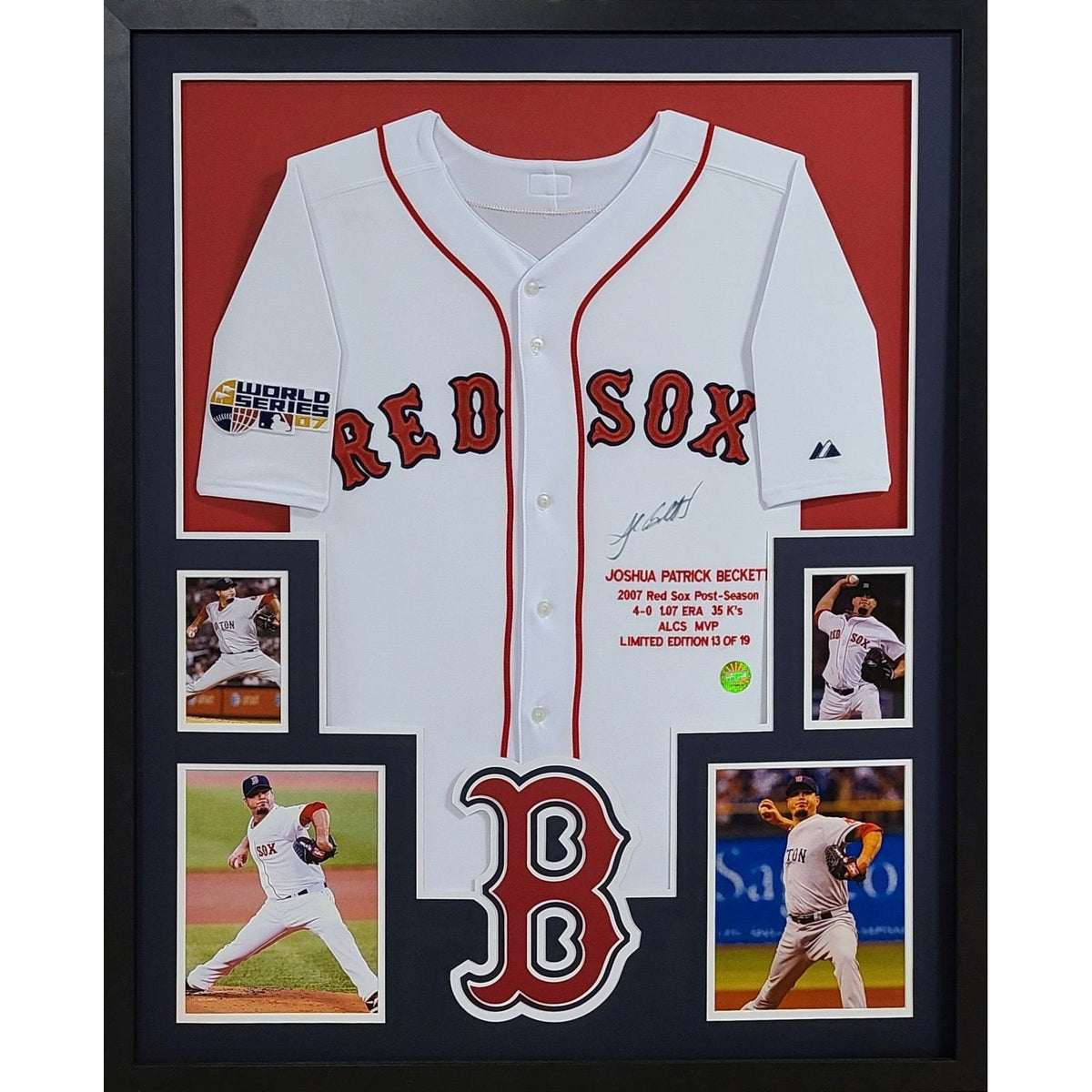 Josh Beckett Signed Framed Jersey MLB COA Autographed Boston Red Sox
