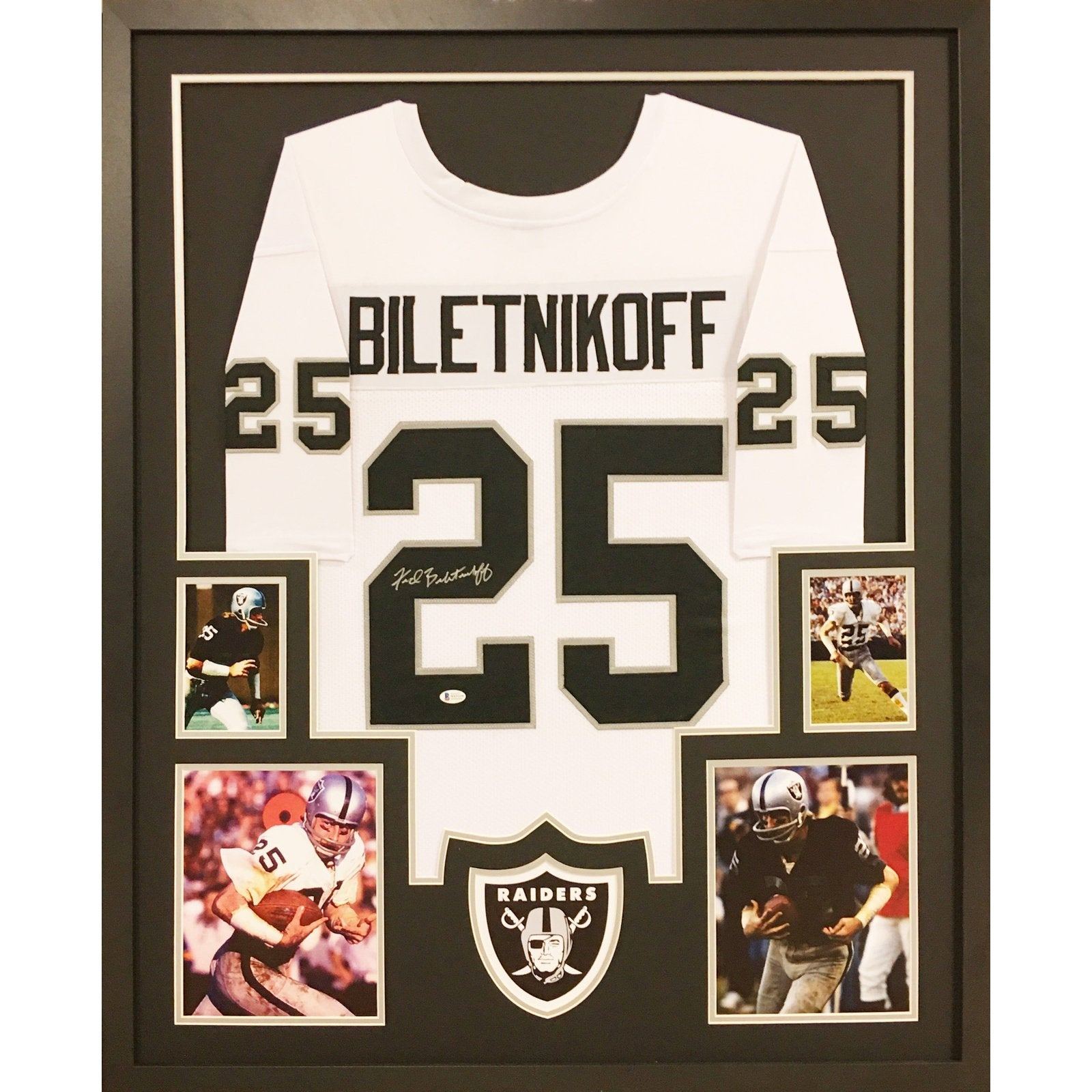 Fred Biletnikoff Framed Signed Jersey Beckett Autographed Oakland Raiders