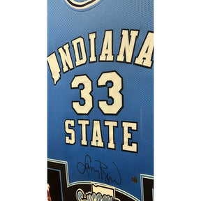 Larry Bird Signed Framed Jersey Bird Authenticated Autographed Indiana State