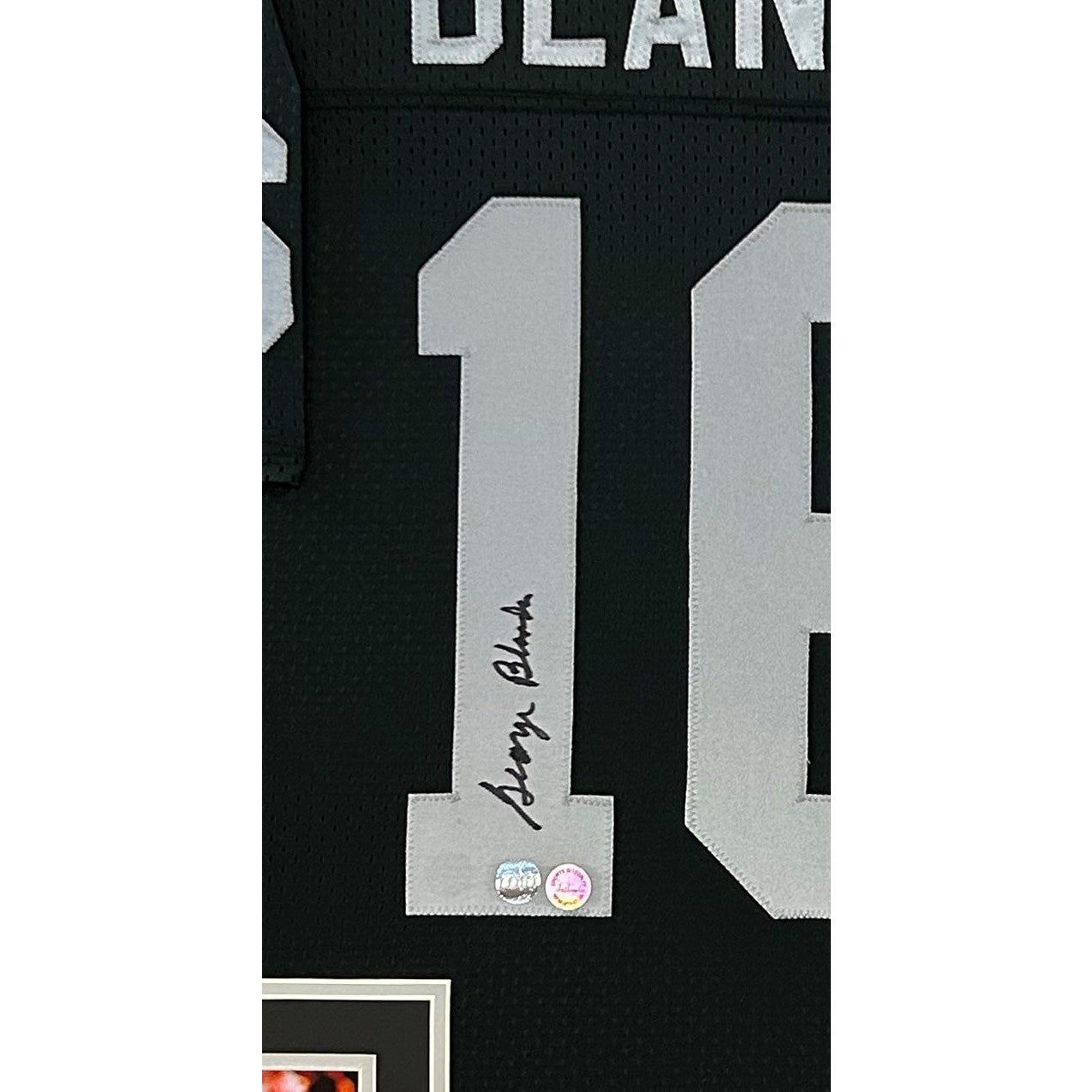 George Blanda Signed Framed Jersey GTSM COA Autographed Raiders