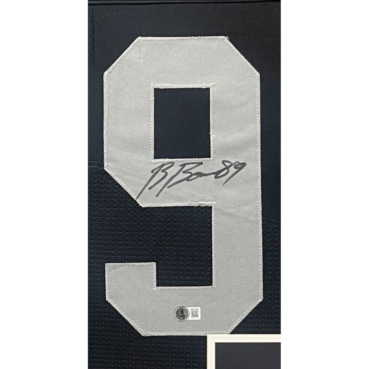 Brock Bowers Framed Black Jersey Beckett Autographed Signed Raiders