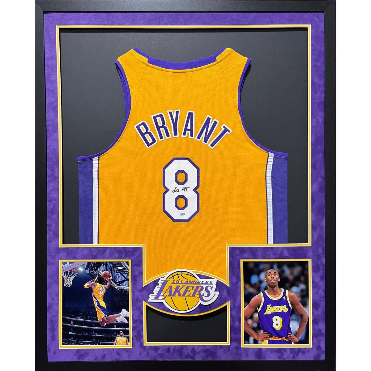 Kobe Bryant Framed Signed Jersey PSA/DNA Autographed Signed LA Lakers Suede