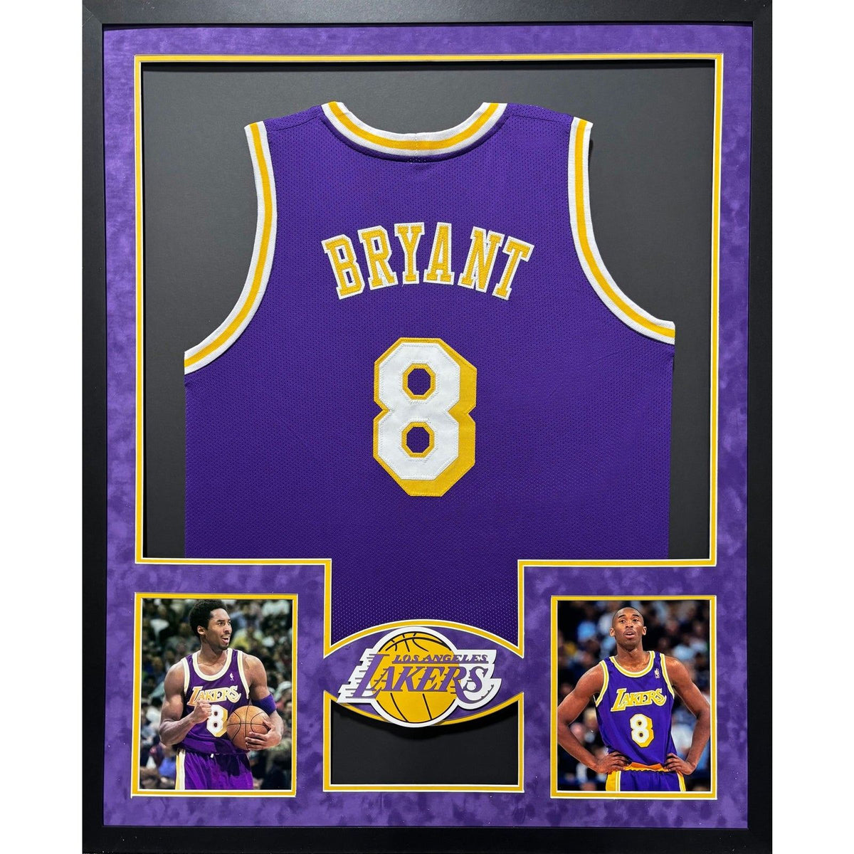 Kobe Bryant Purple UNSIGNED Framed Jersey Los Angeles Lakers L.A.