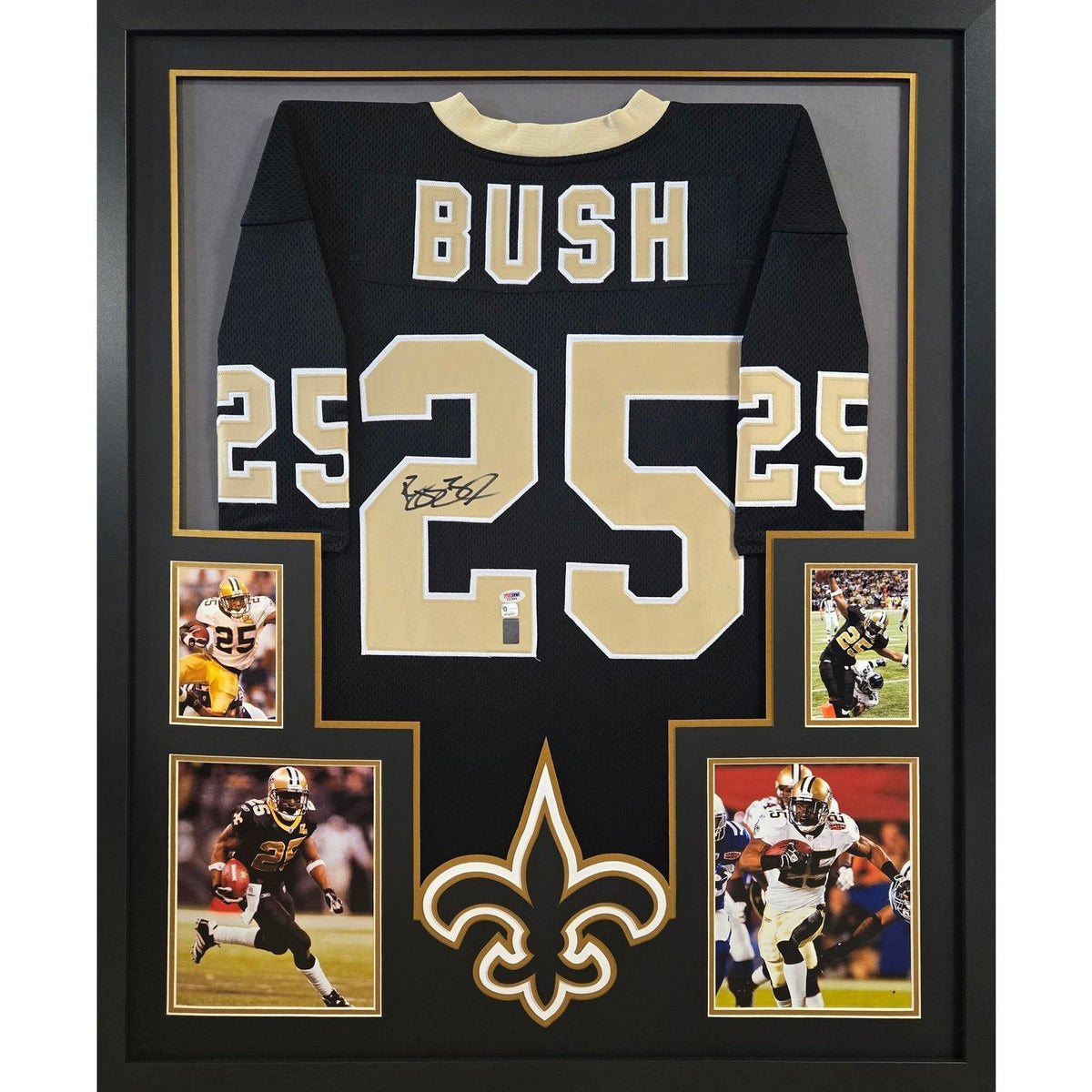 Reggie Bush Signed Framed Jersey PSA/DNA COA Autographed Saints