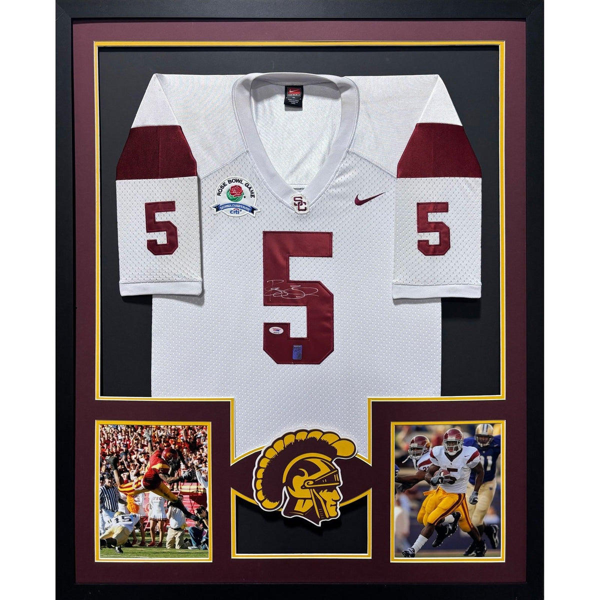 Reggie Bush Signed Framed Jersey PSA/DNA COA Autographed USC Front