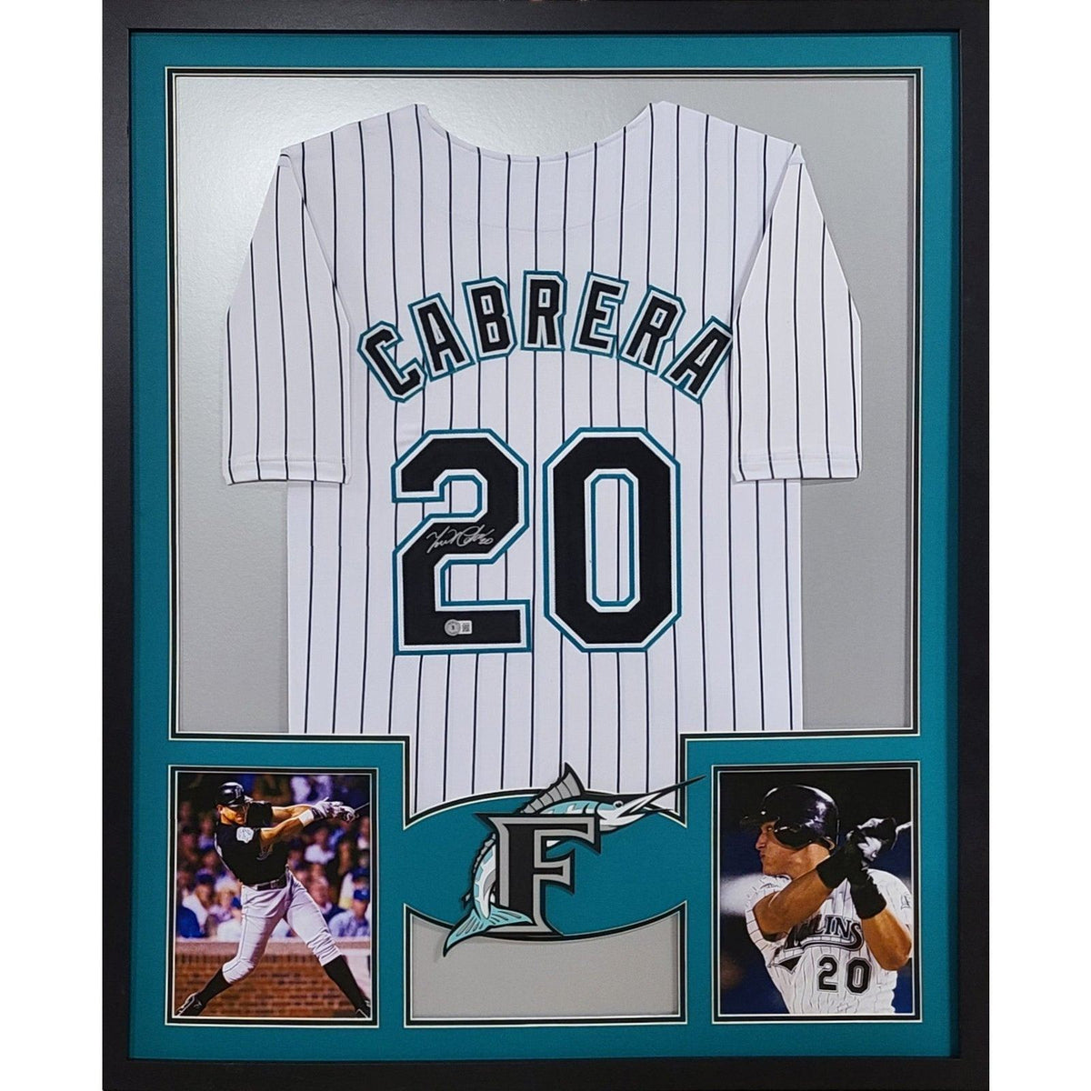 Miguel Cabrera Framed Signed Florida Marlins Jersey Beckett Autographed