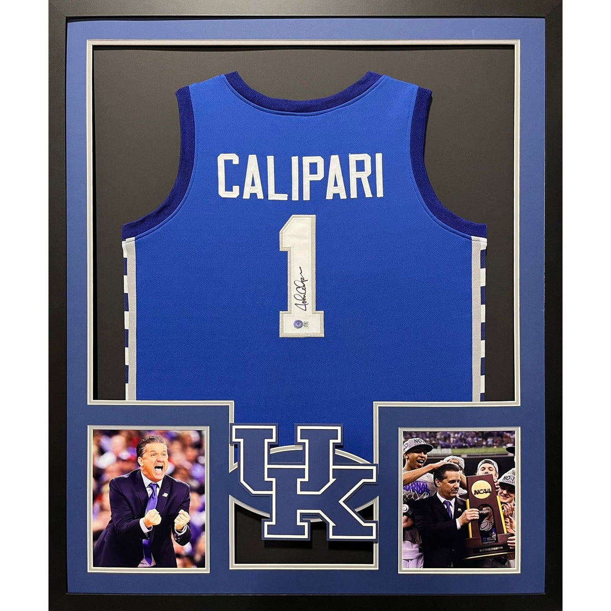 John Calipari Framed Signed Jersey Beckett Autographed Kentucky