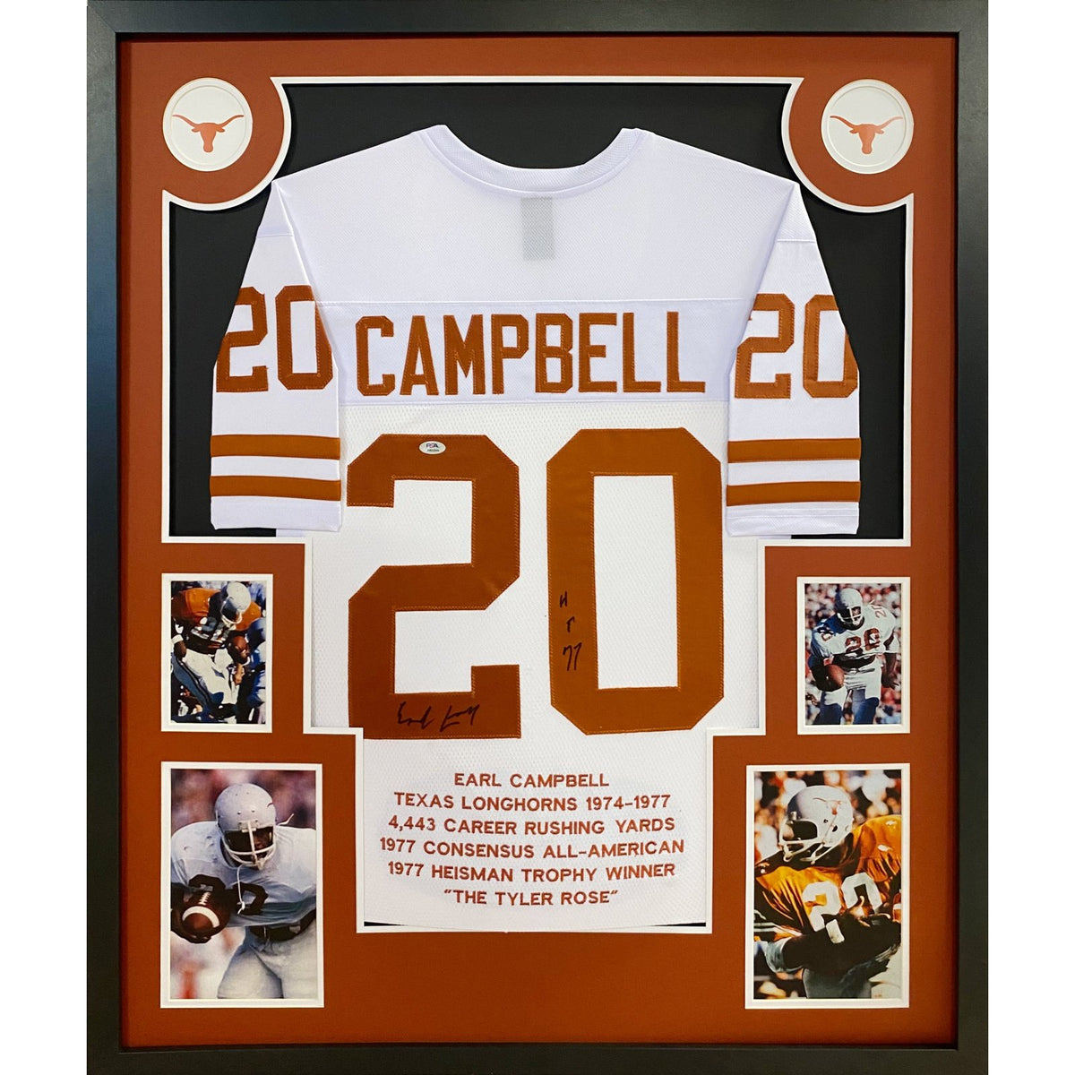 Earl Campbell Signed Framed Jersey PSA/DNA Autographed Texas Longhorns
