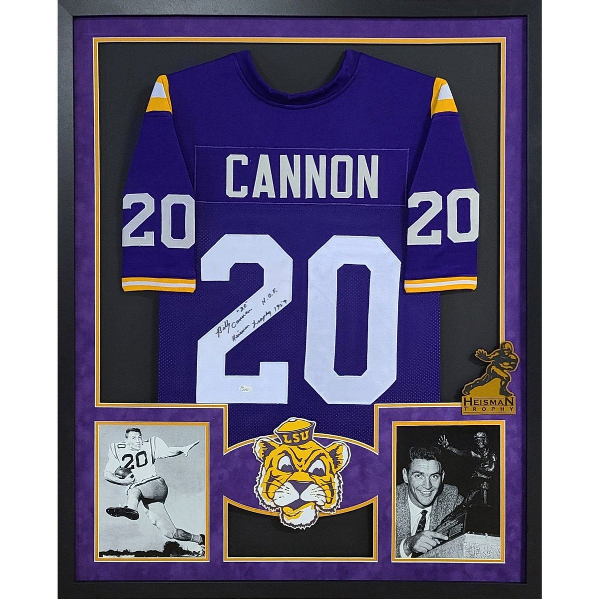 Billy Cannon Framed Signed Jersey JSA Autographed LSU