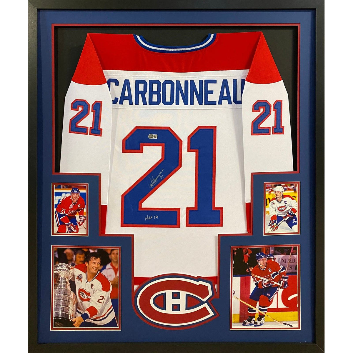 Guy Carbonneau Signed Framed Jersey Montreal Canadiens Beckett Autographed