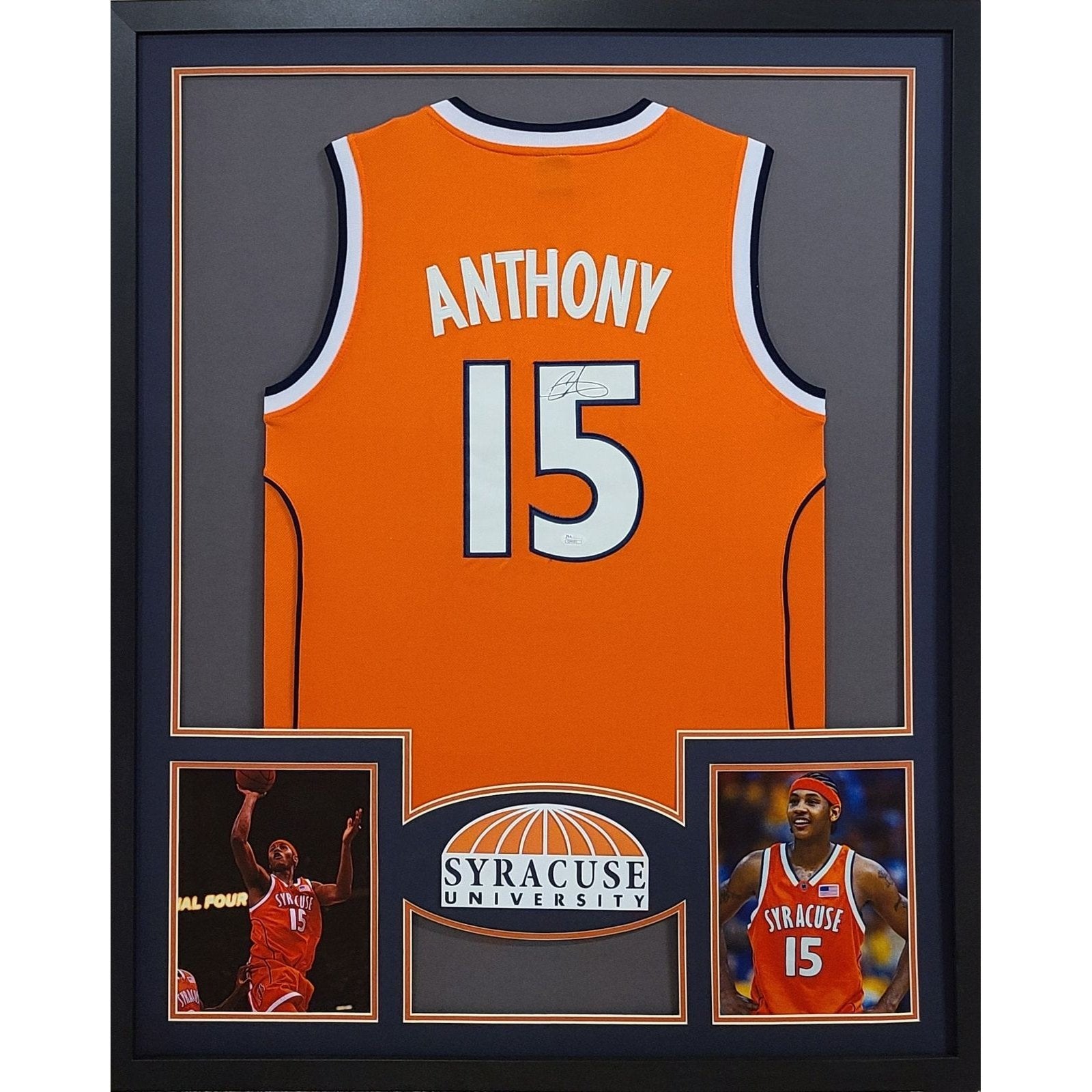 Carmelo Anthony Framed Signed Jersey JSA Autographed Signed Syracuse