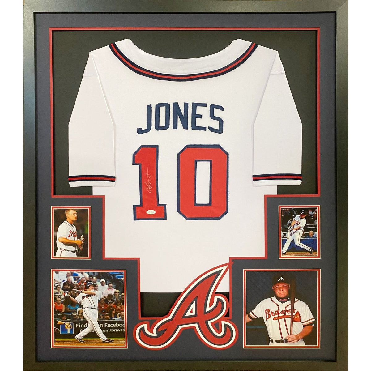 Chipper Jones Signed Framed Jersey JSA Autographed Atlanta Braves