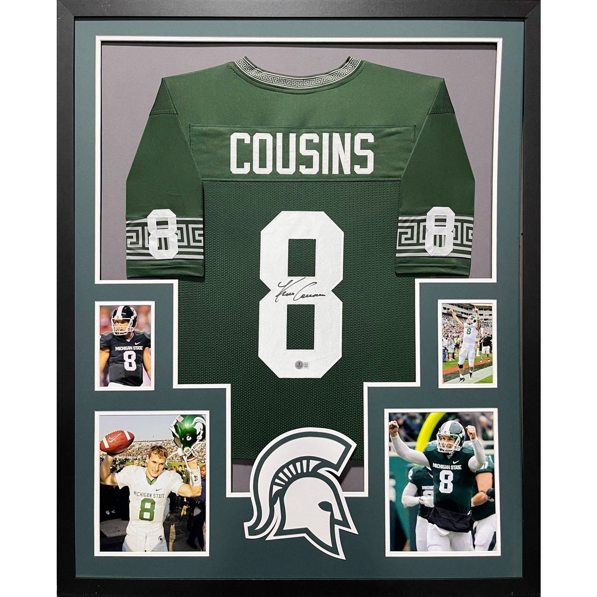 Kirk Cousins Framed Signed Jersey Beckett Autographed Michigan State
