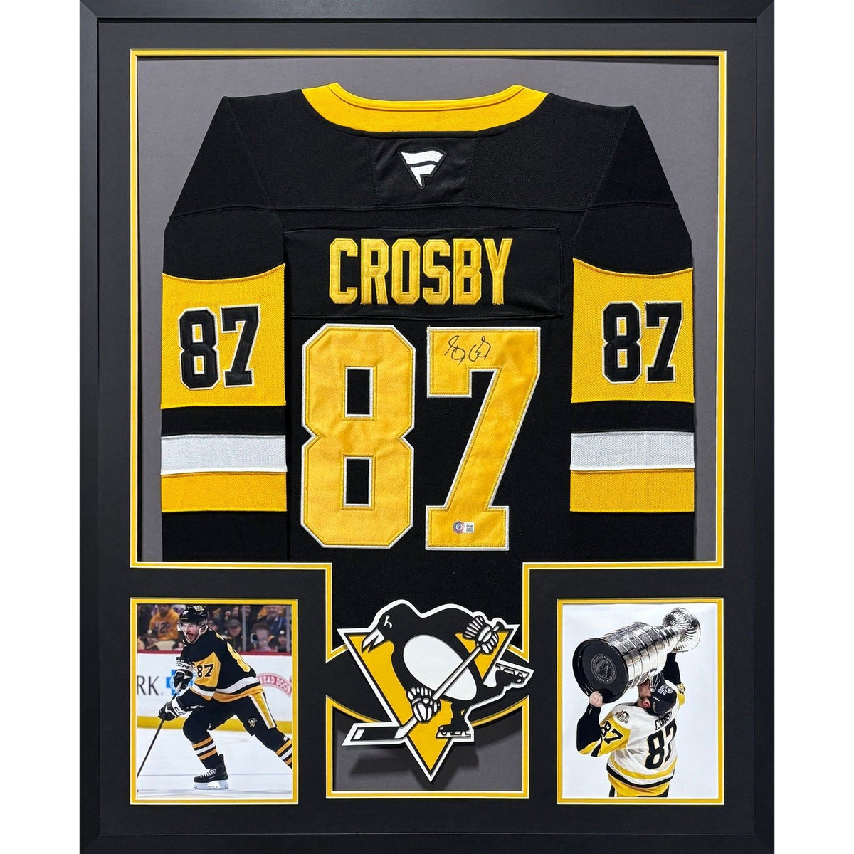 Sidney Crosby Framed Signed Black Jersey Beckett Autographed Penguins