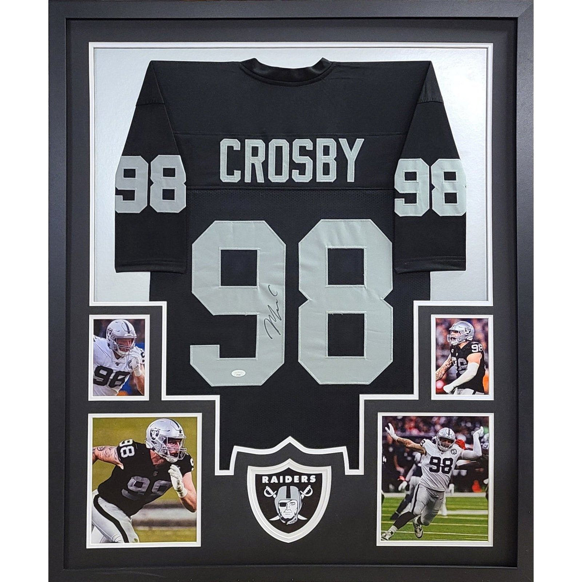 Maxx Crosby Framed Jersey OKAuthentics Autographed Signed Las Vegas Raiders