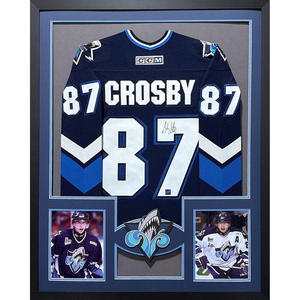 Sidney Crosby Framed Signed Junior League Jersey Autographed Rimouski Oceanic