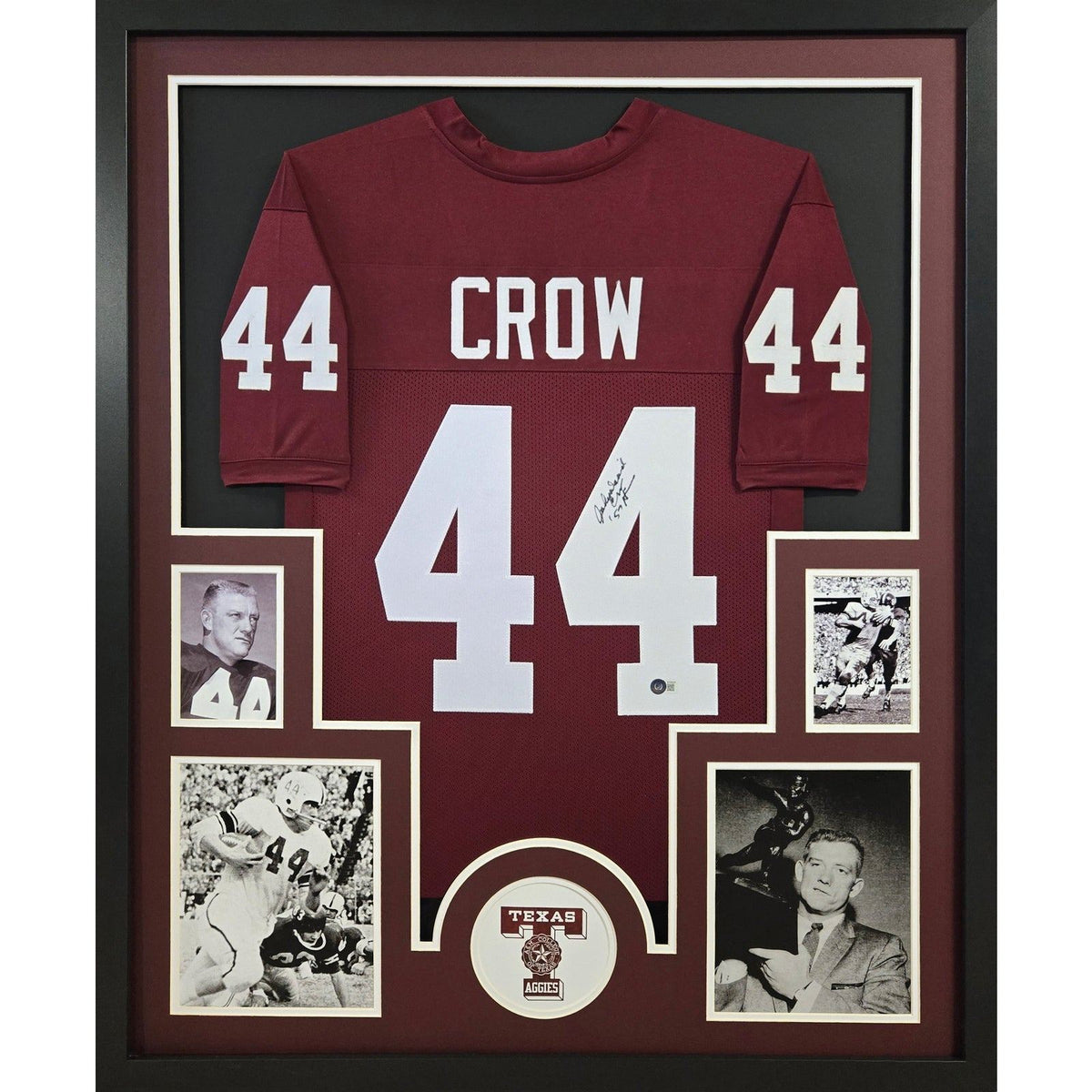 John David Crow Framed Jersey Beckett Autographed Signed Texas A&M 4P