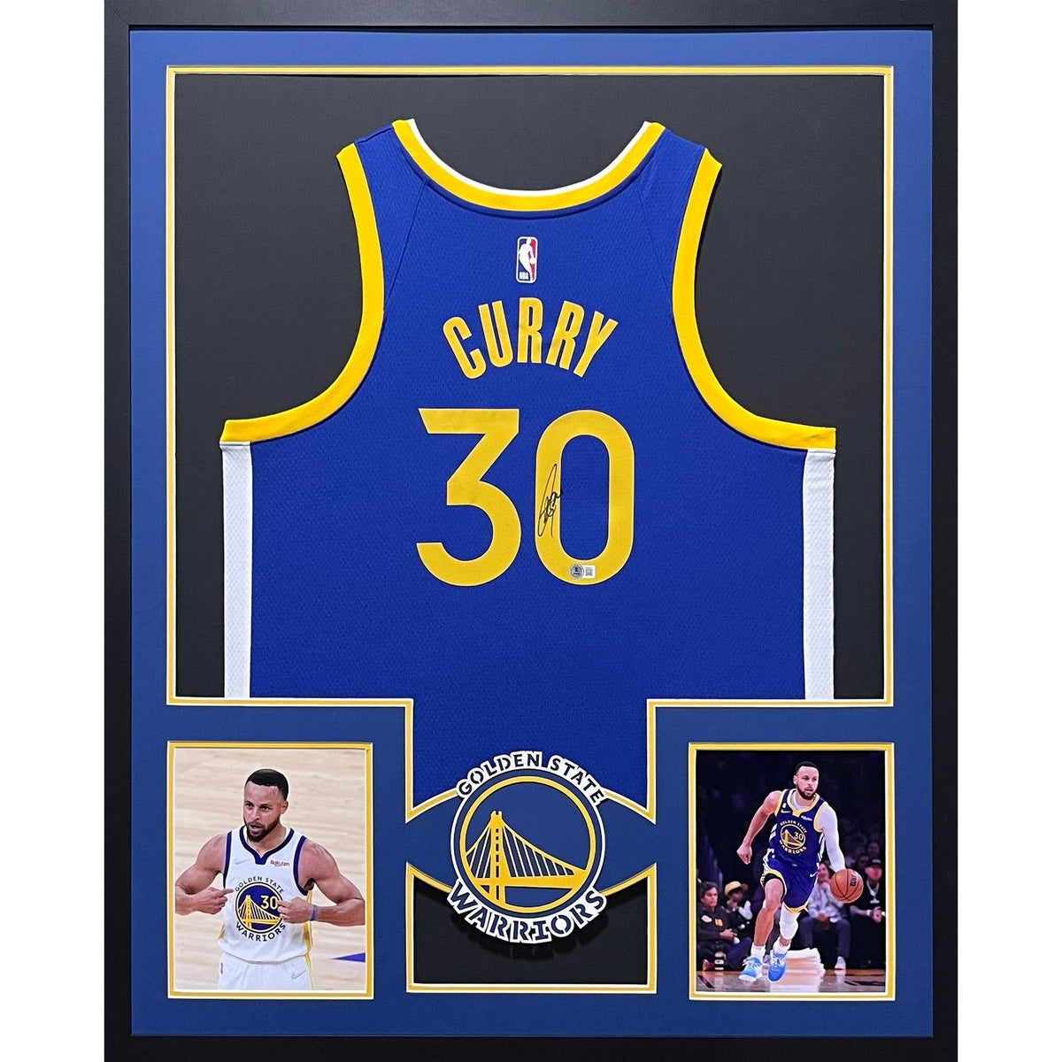 Stephen Curry Signed Framed Jersey Beckett Autographed Warriors Steph