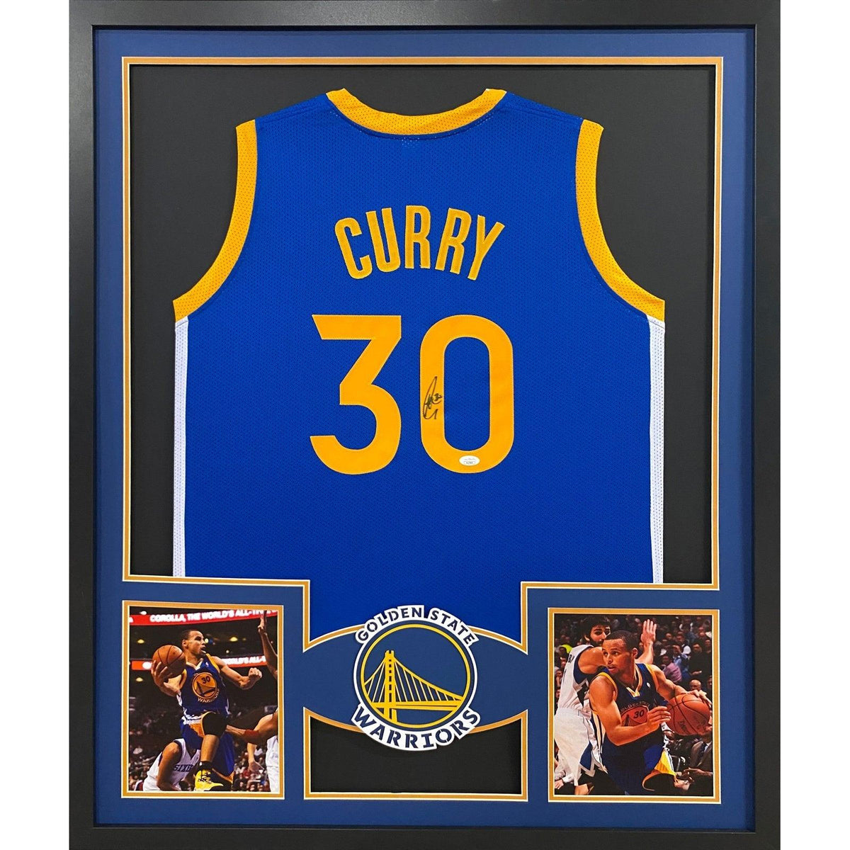 Steph Curry Framed Signed Jersey Autographed JSA Signed Golden State Warriors