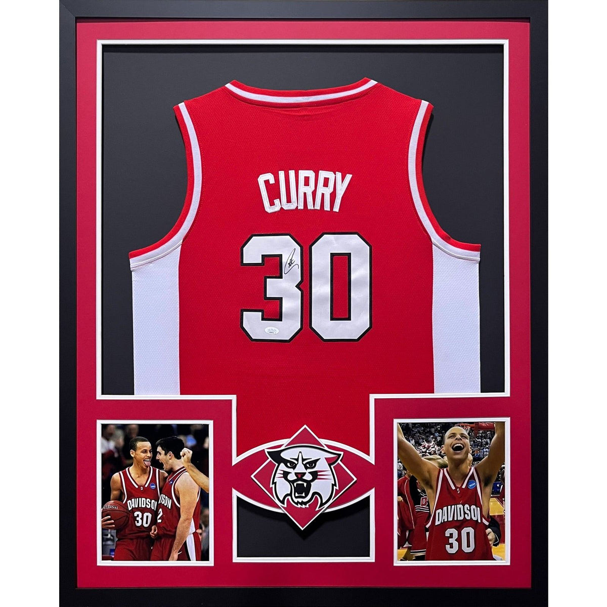 Stephen Curry Framed Signed Jersey JSA Davidson Autographed Steph