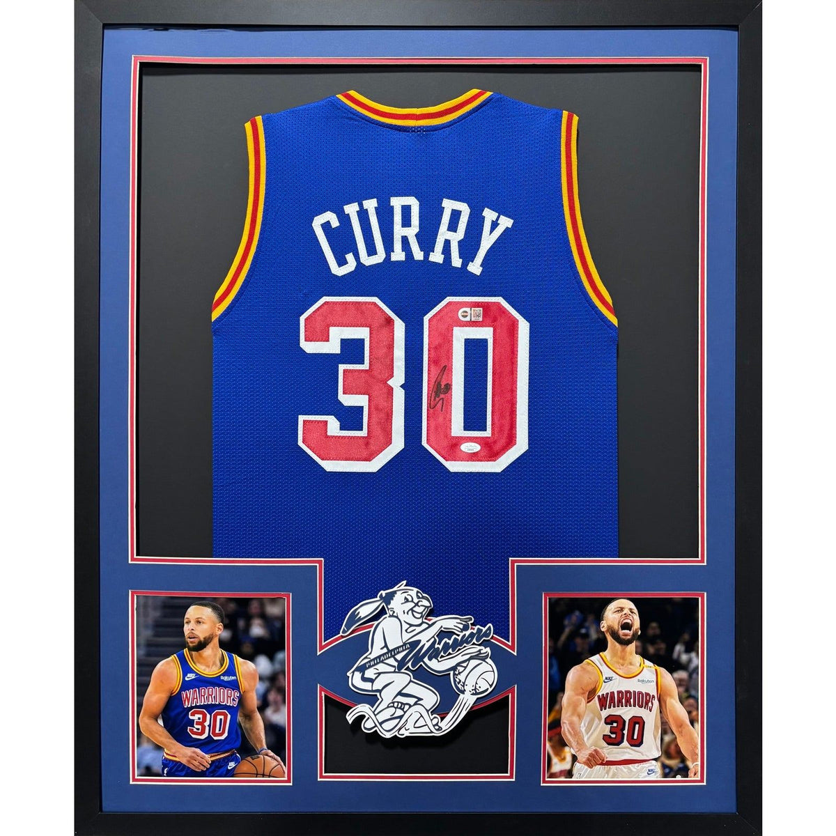 Stephen Curry Framed Signed TB Jersey JSA Warriors Autographed Steph Philly