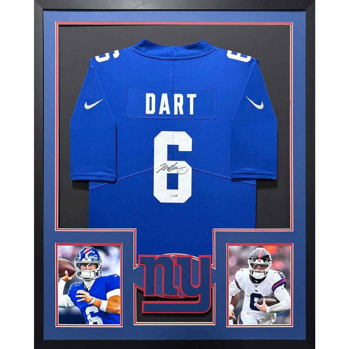 Jaxson Dart Signed Framed Jersey JSA Autographed New York Giants