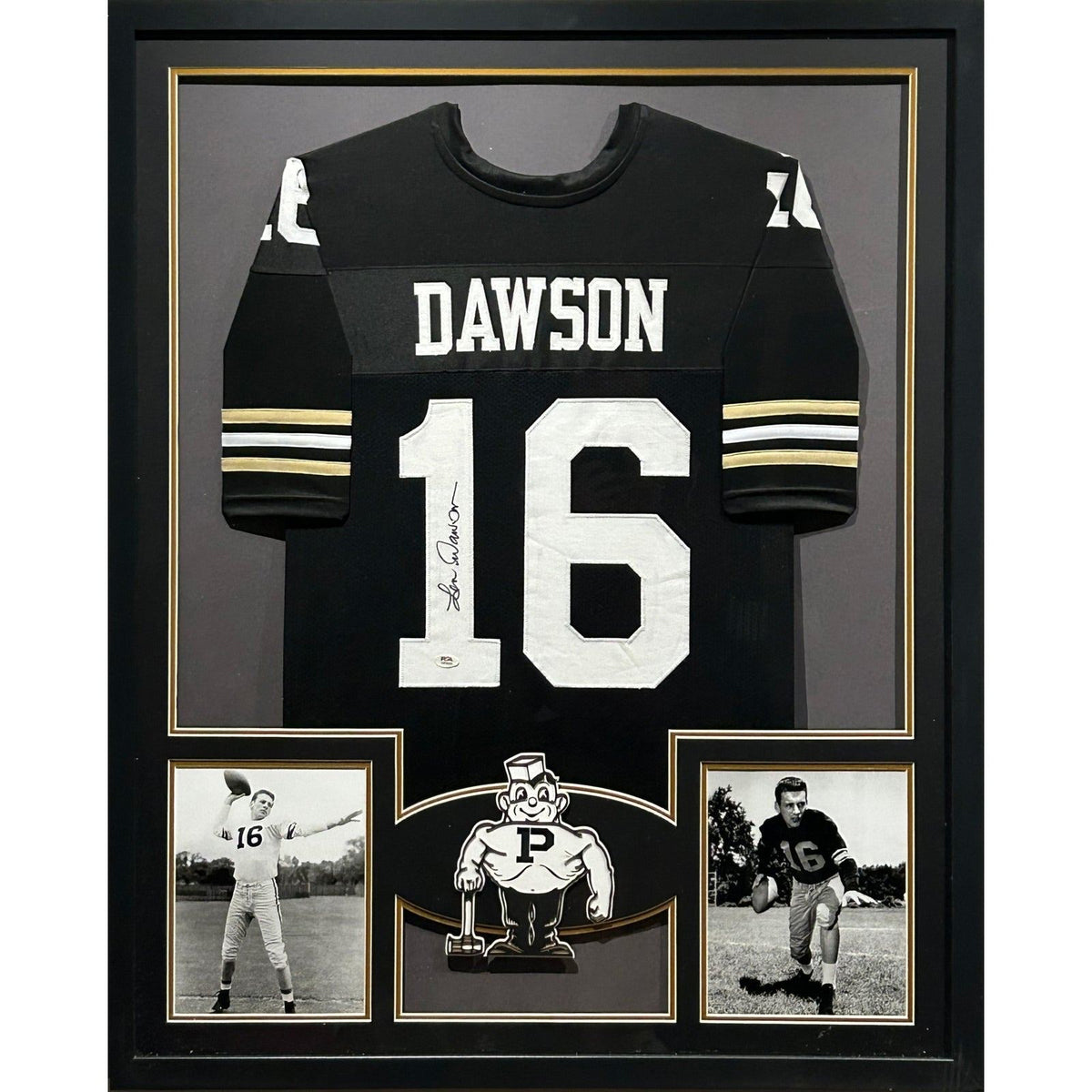 Len Dawson Framed Jersey PSA/DNA Autographed Signed Purdue Boilermakers