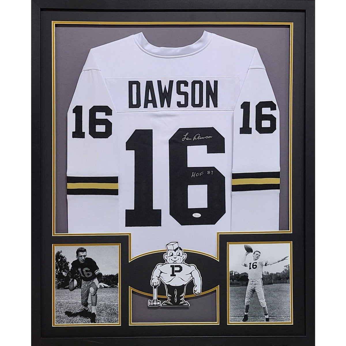 Len Dawson Framed Jersey JSA Autographed Signed Purdue Boilermakers