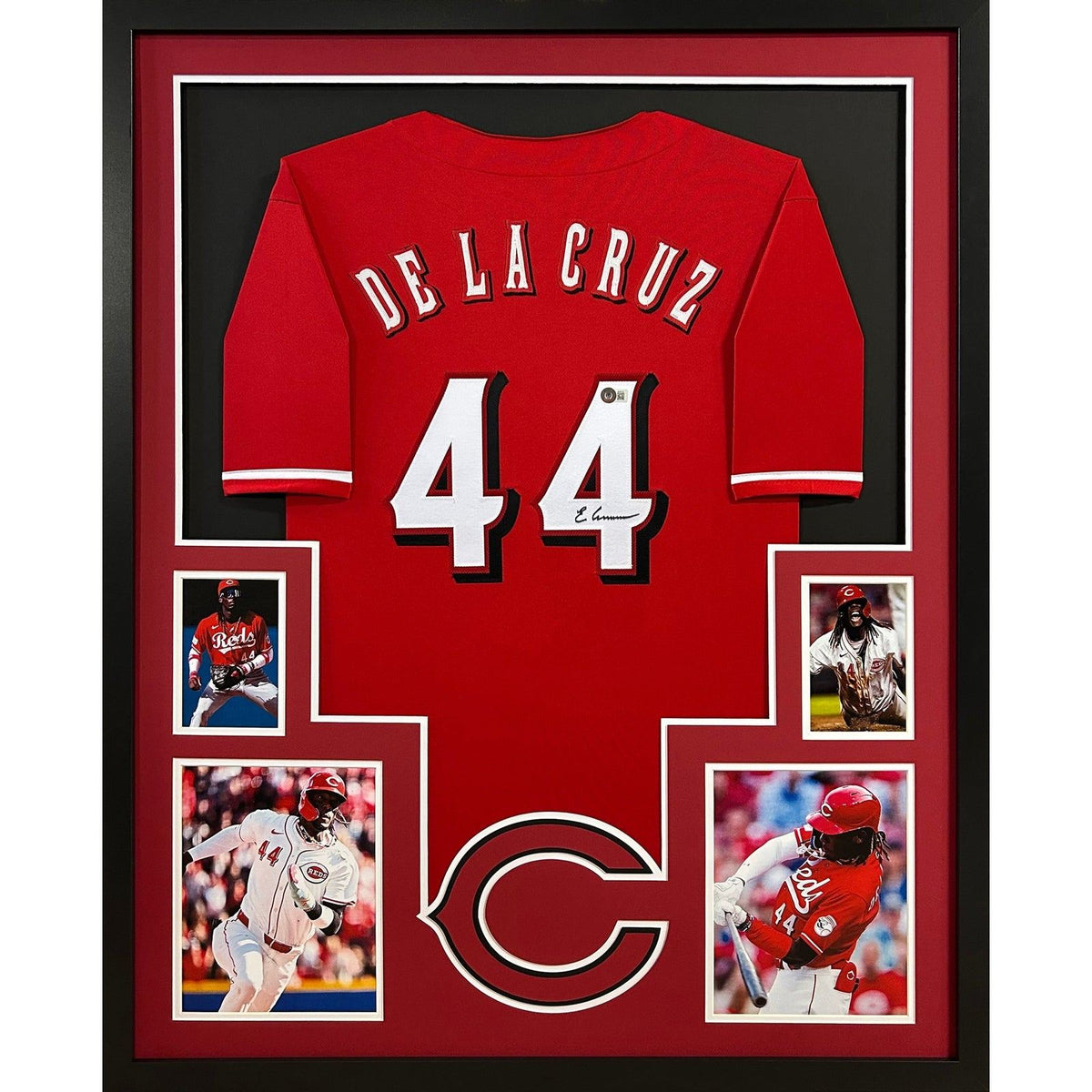 Elly De La Cruz Framed Signed Cincinnati Reds Red Jersey Beckett Autographed