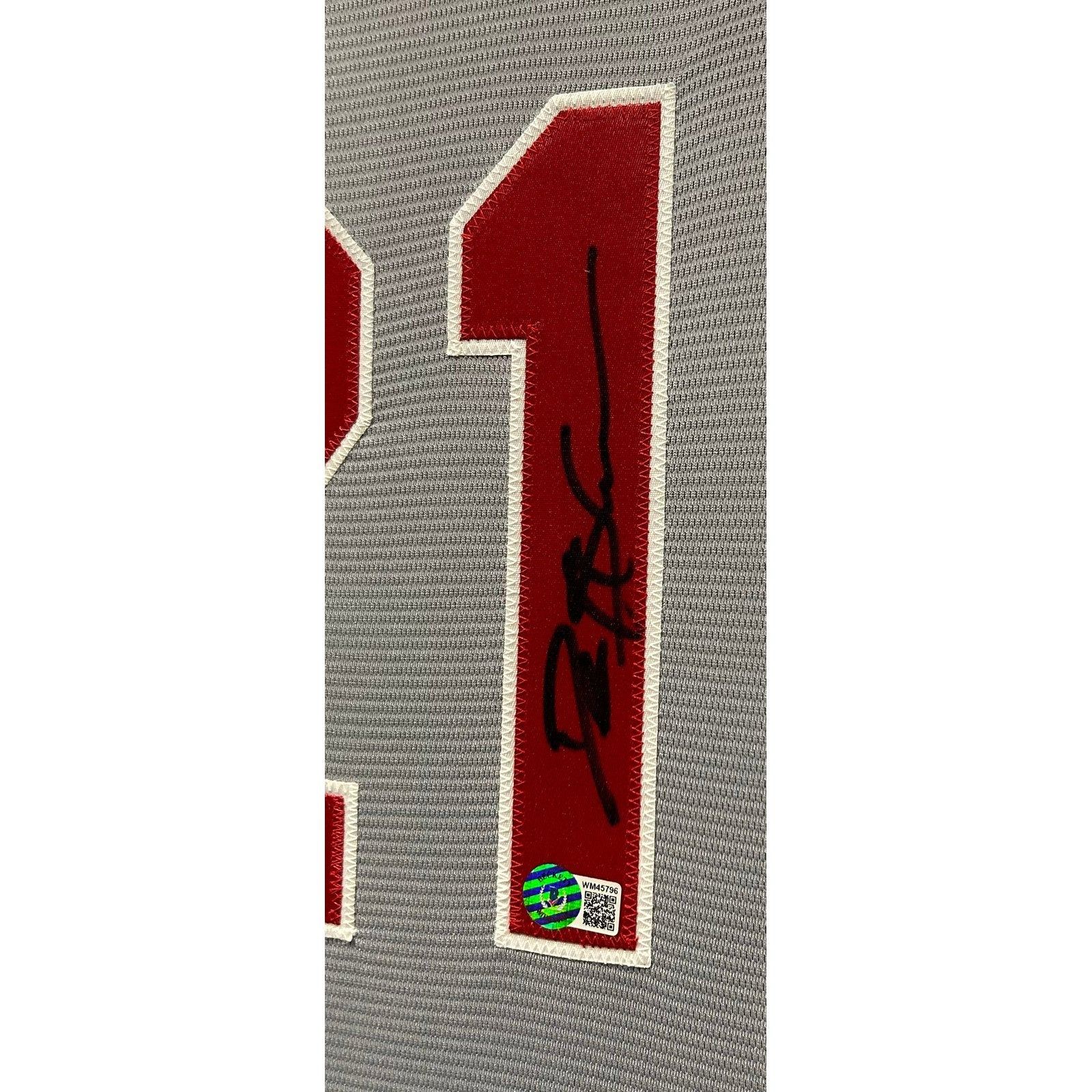 Deion Sanders Framed Signed Jersey Beckett Autographed Cincinnati Reds
