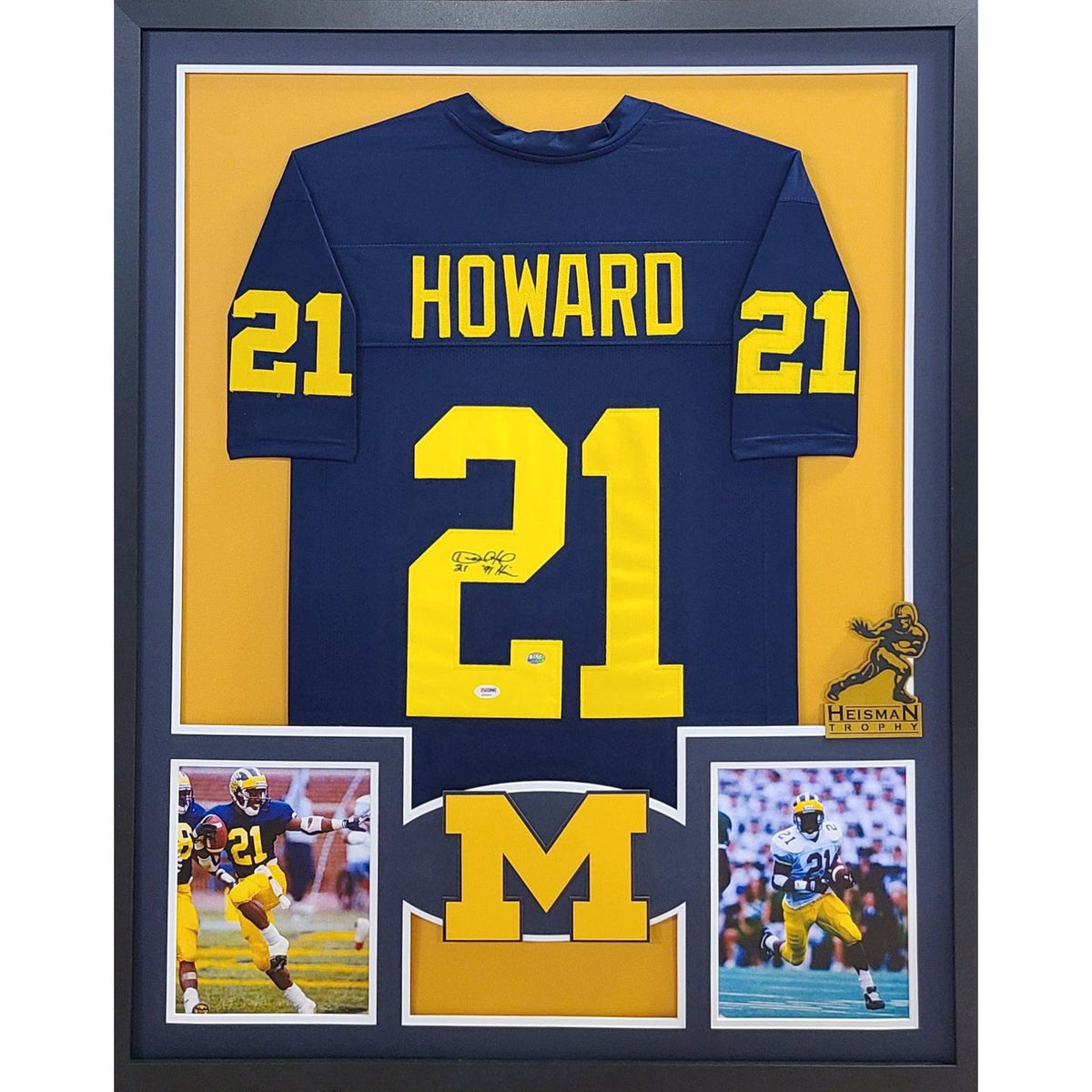 Desmond Howard Signed Framed Jersey PSA/DNA Autographed Michigan