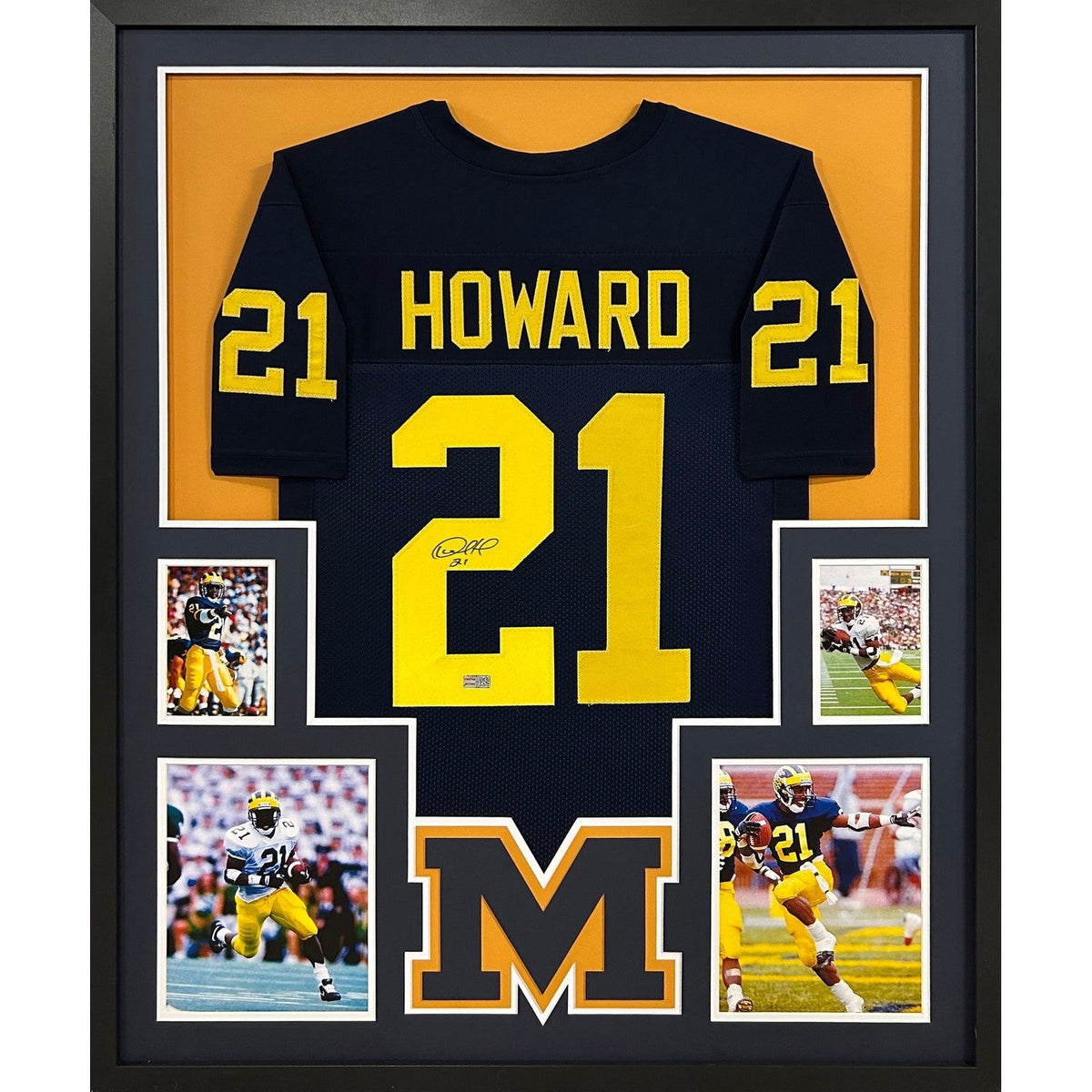 Desmond Howard Signed Framed Jersey Tristar Autographed Michigan