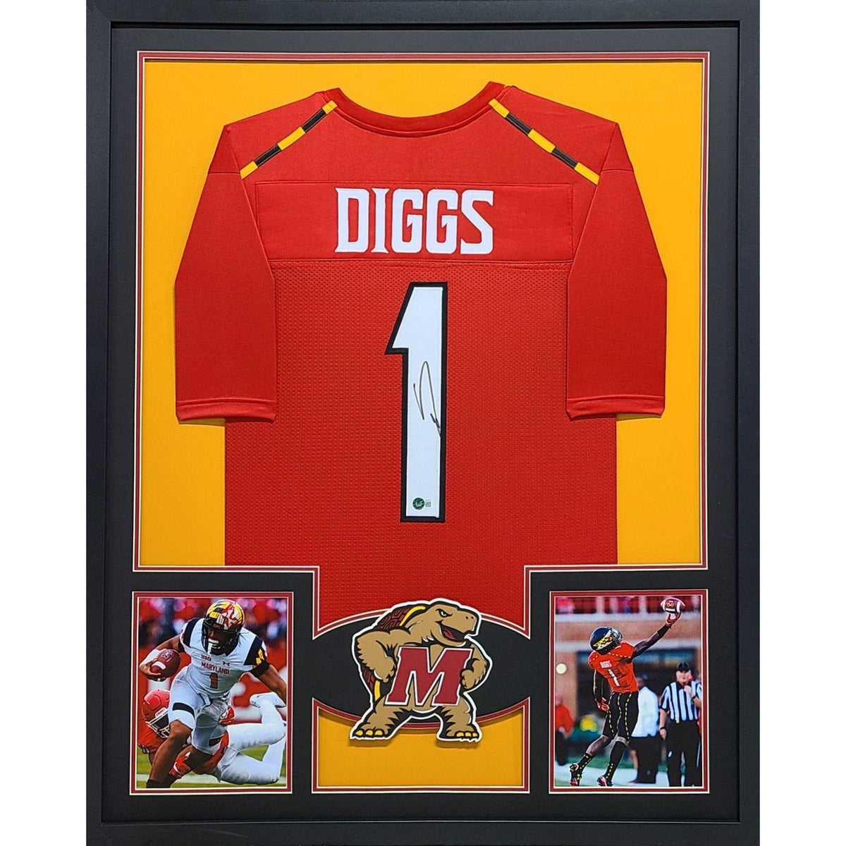 Stefon Diggs Framed Signed Maryland Jersey Beckett Autographed